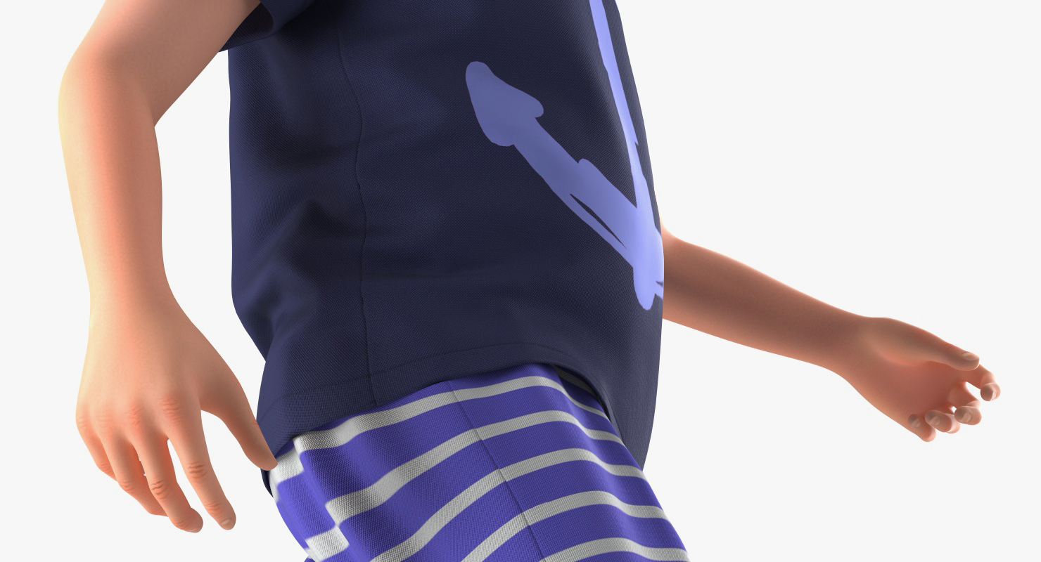 Walking Teenage Boy 3D model