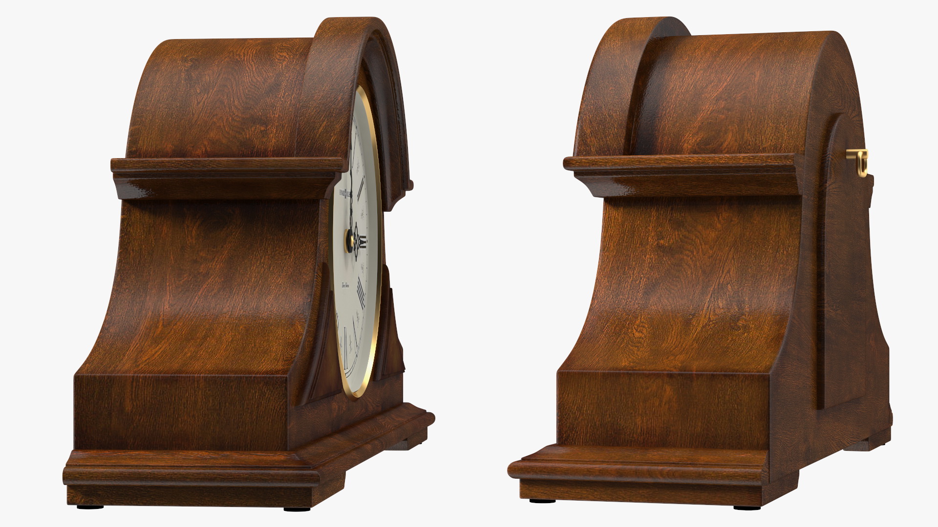 Howard Miller Burton II Mantel Clock Brown 3D