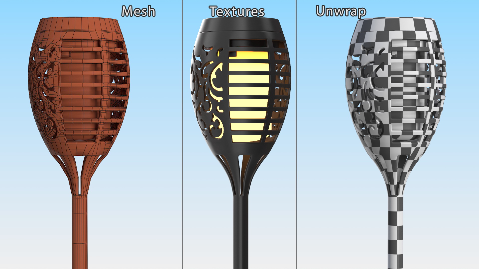 Solar Outdoor Garden Torch Light 3D
