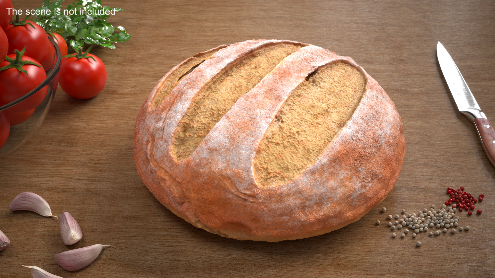 Round Loaf of Bread 3D model