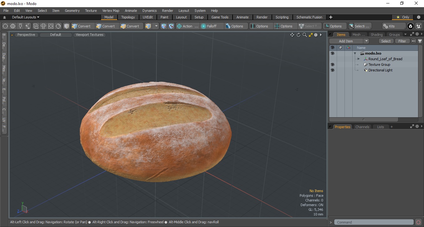 Round Loaf of Bread 3D model