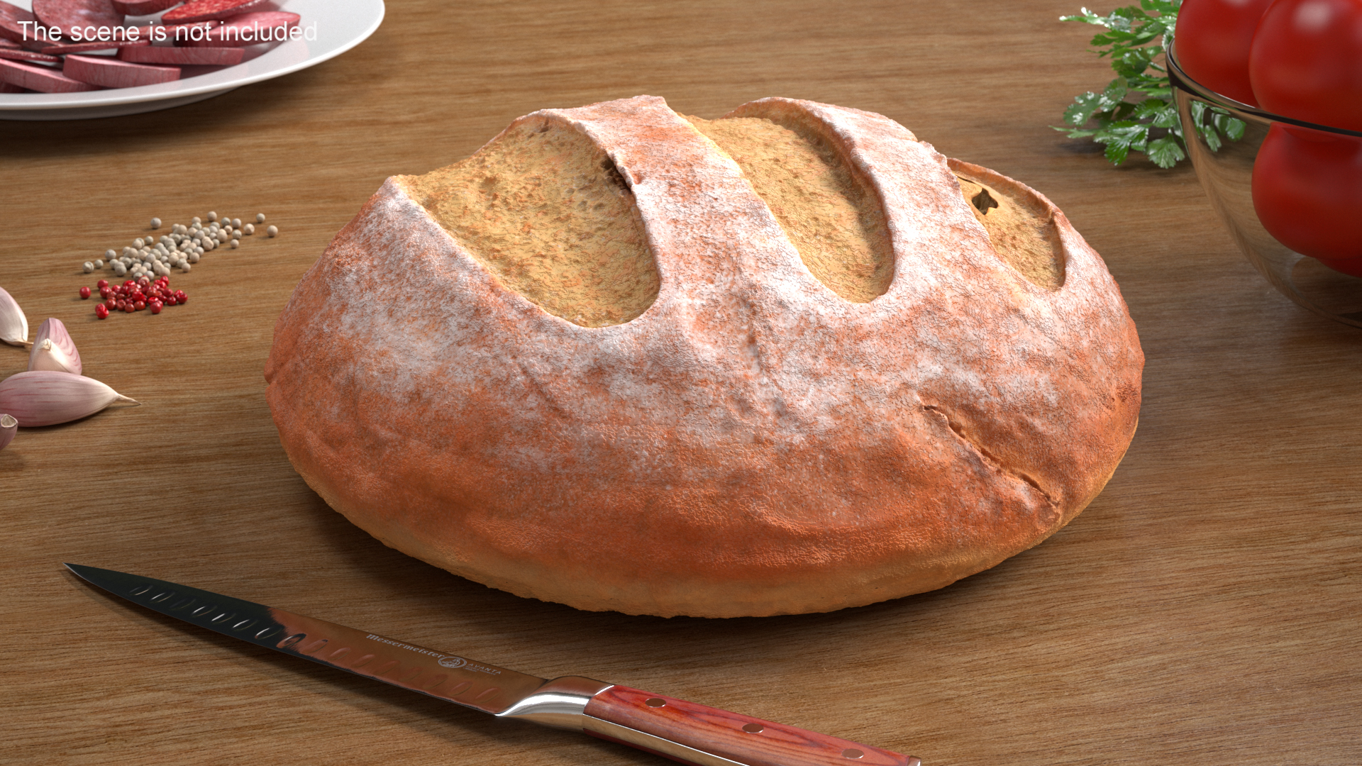 Round Loaf of Bread 3D model