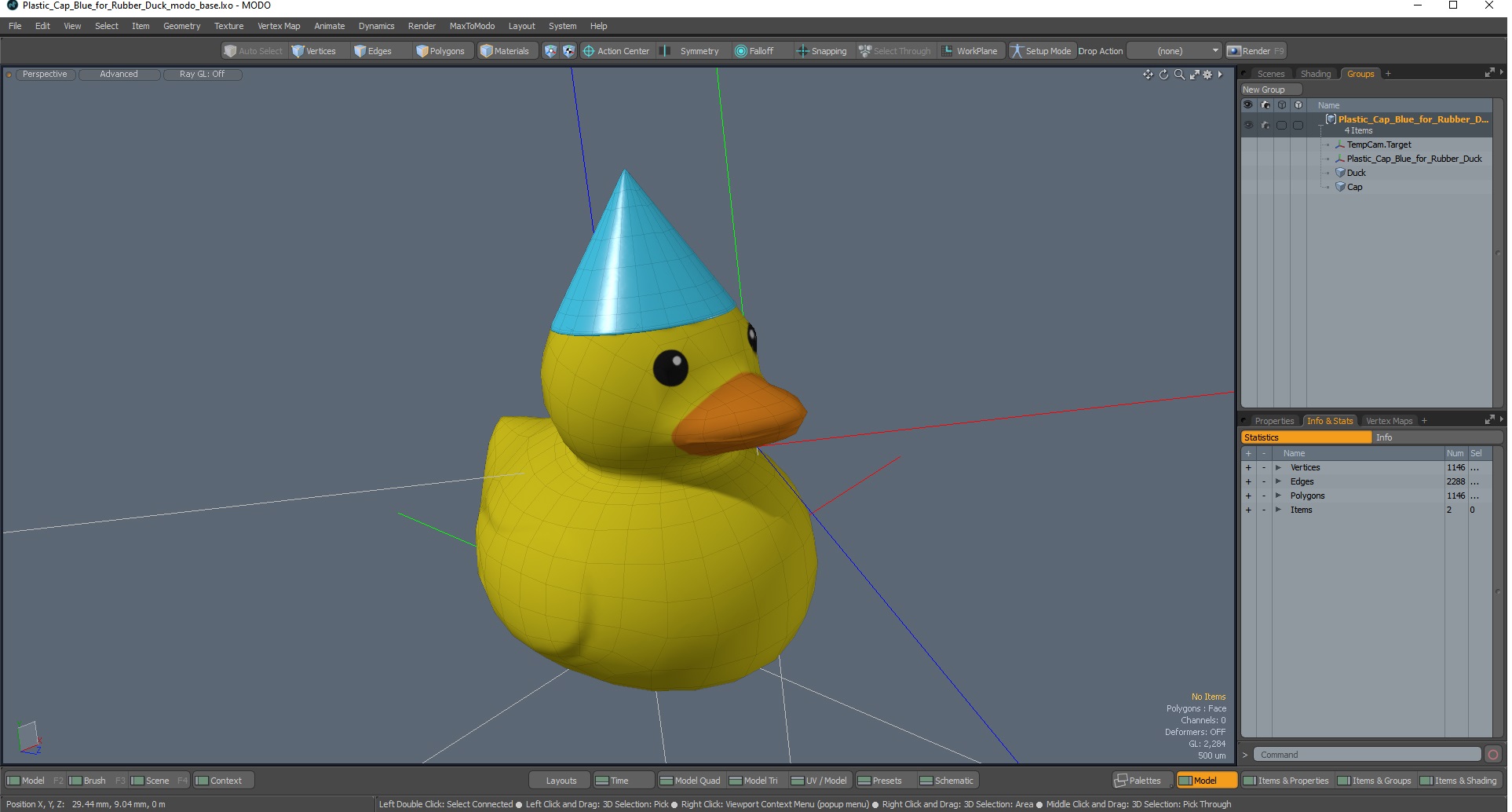 Plastic Cap Blue for Rubber Duck 3D