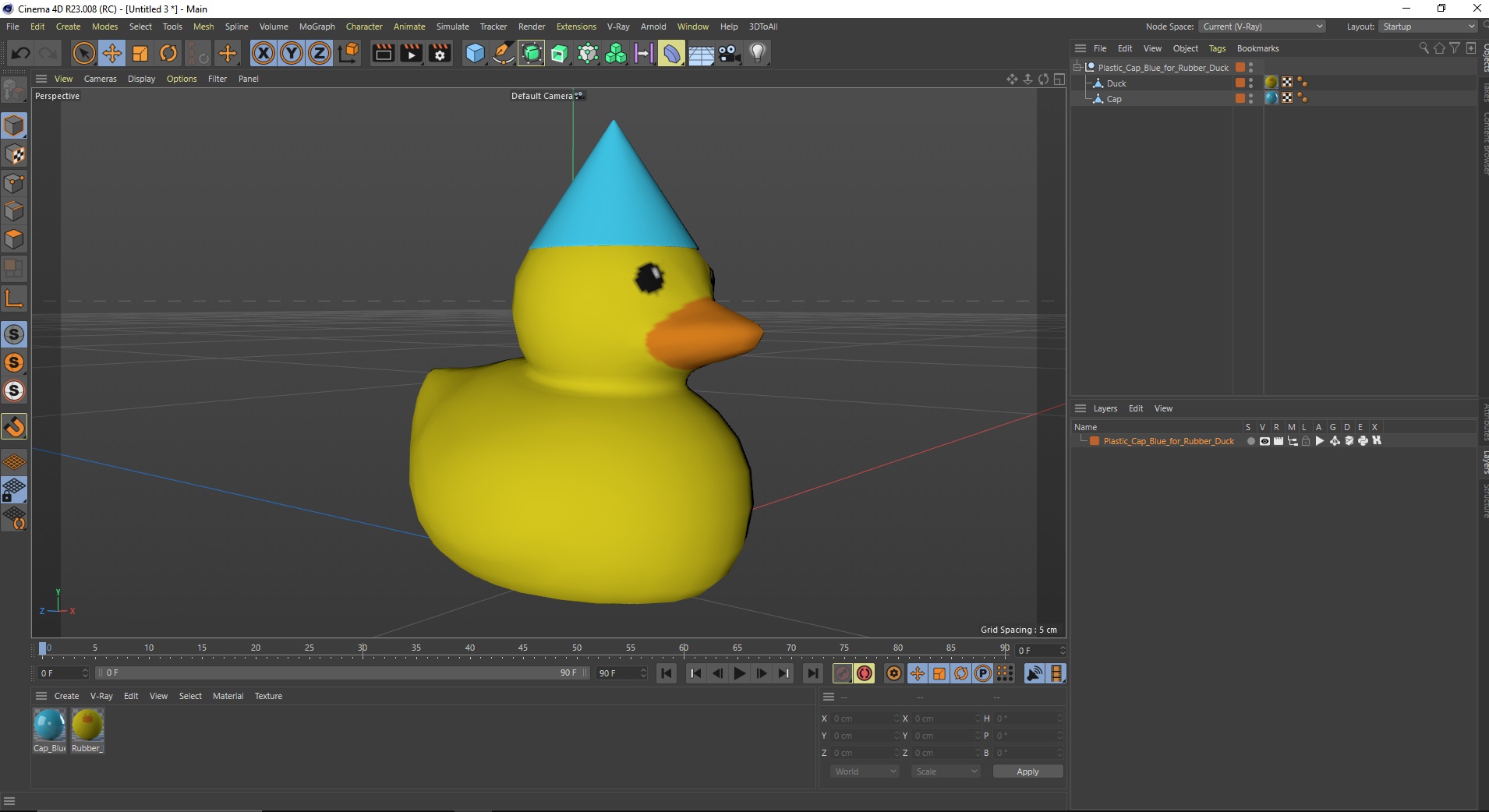 Plastic Cap Blue for Rubber Duck 3D