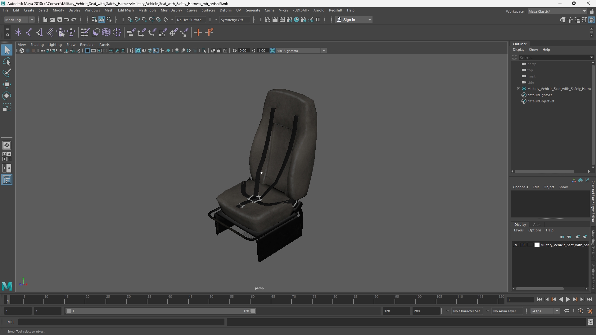 Military Vehicle Seat with Safety Harness - view 11