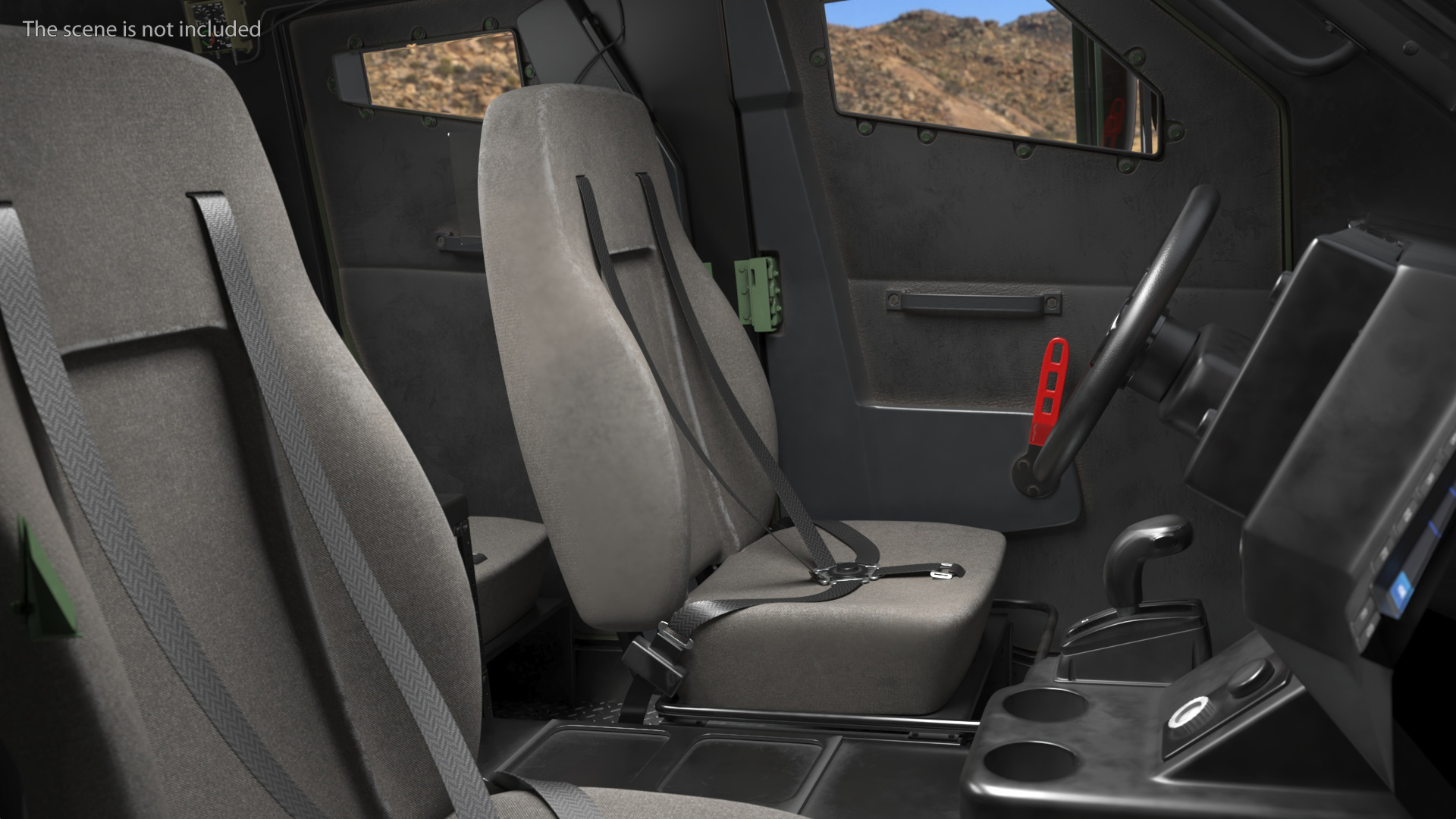 Military Vehicle Seat with Safety Harness - view 3