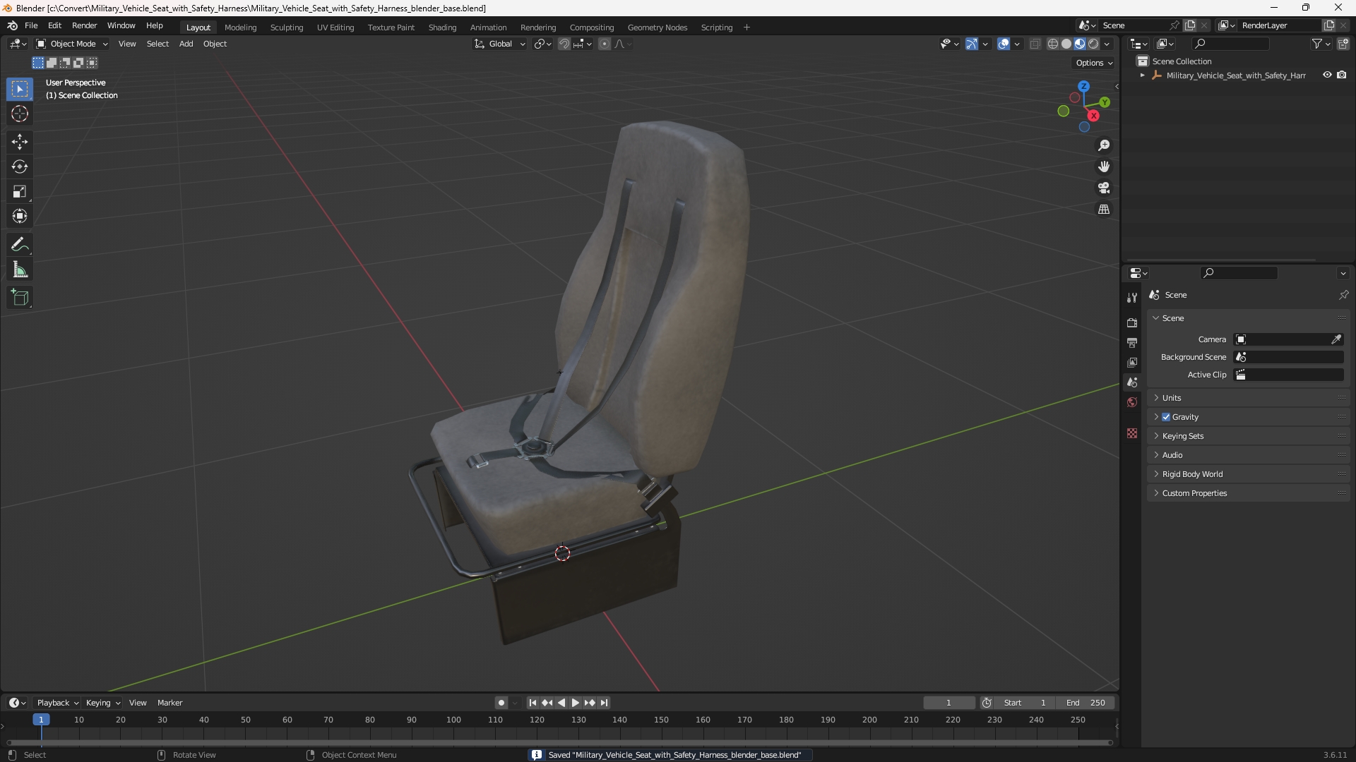 Military Vehicle Seat with Safety Harness - view 10