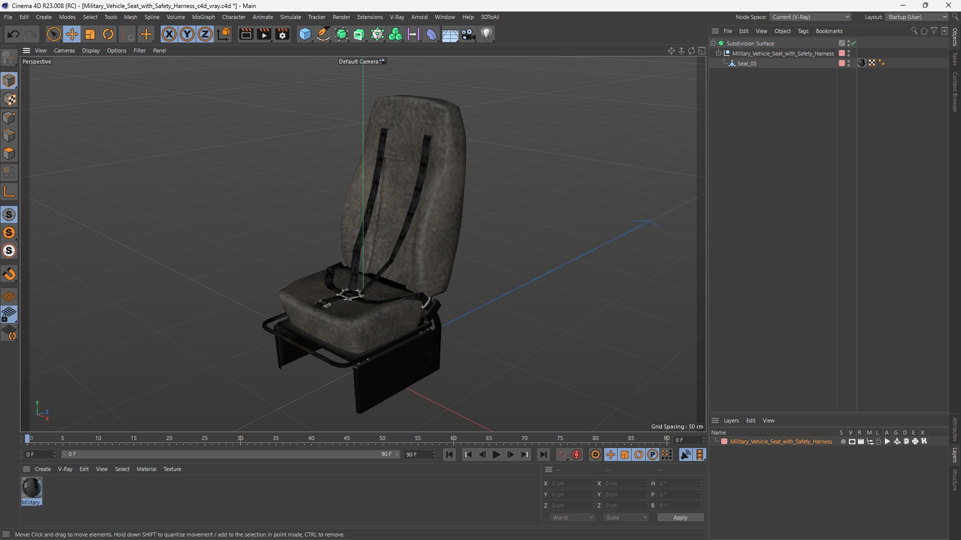 Military Vehicle Seat with Safety Harness - view 12