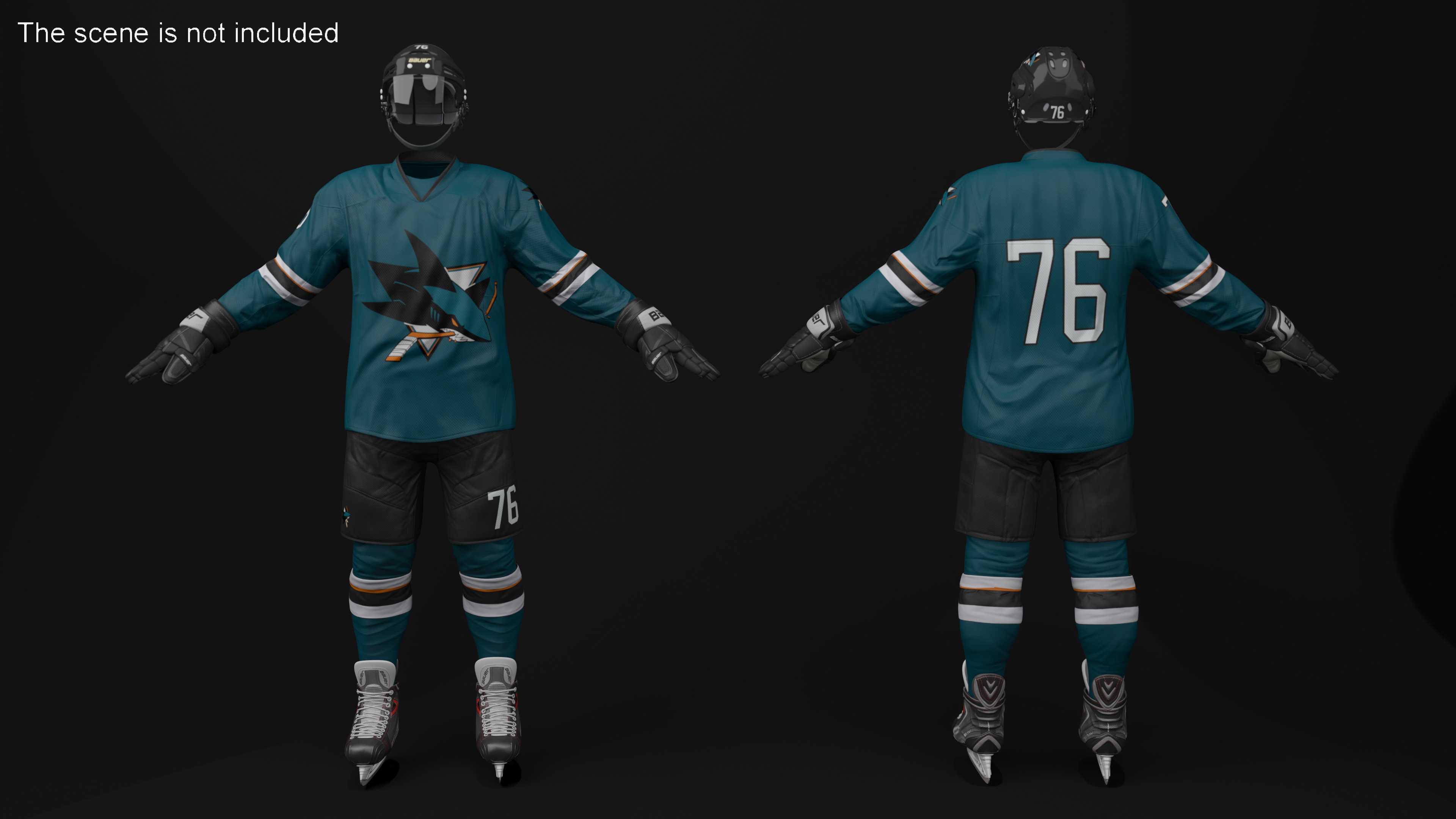 3D model Hockey Uniform San Jose Sharks