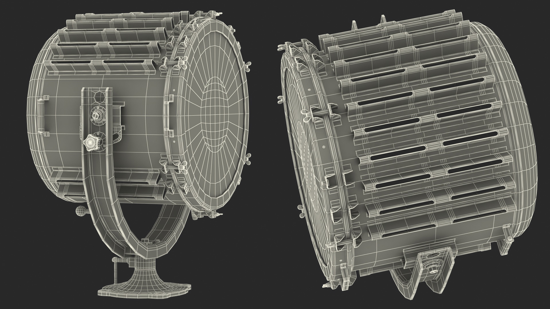 Salvaged Vintage Suez Canal Searchlight 3D model