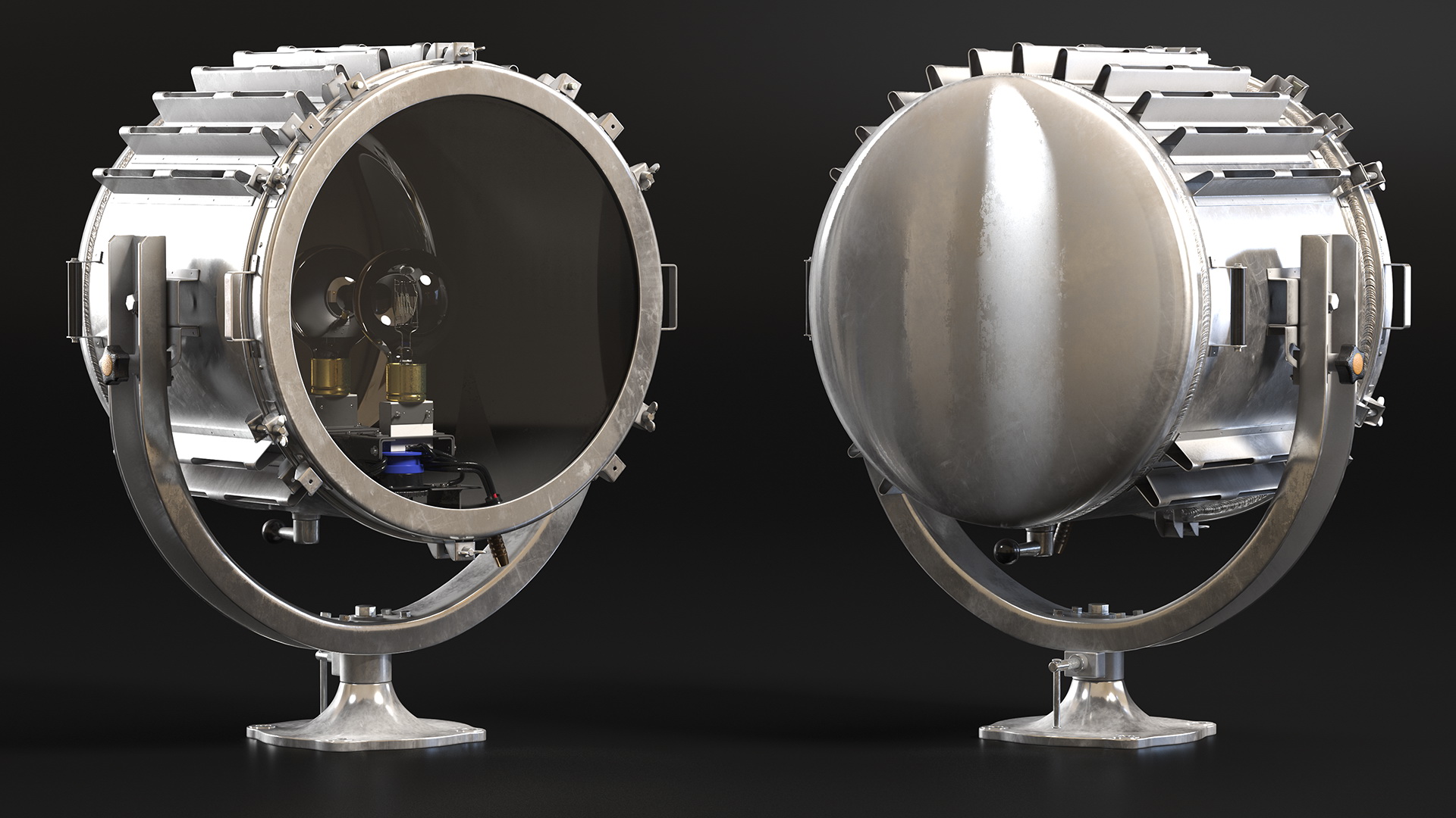 Salvaged Vintage Suez Canal Searchlight 3D model