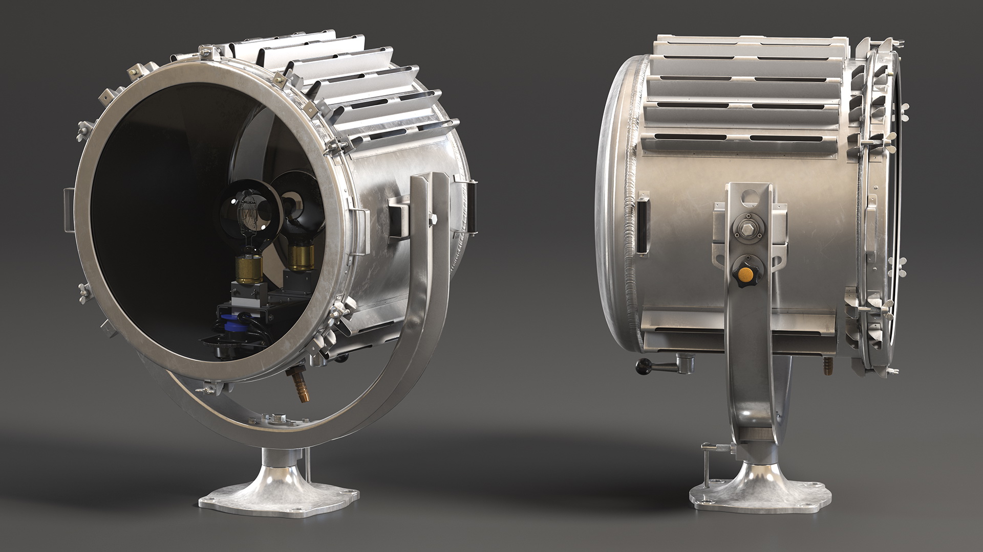 Salvaged Vintage Suez Canal Searchlight 3D model