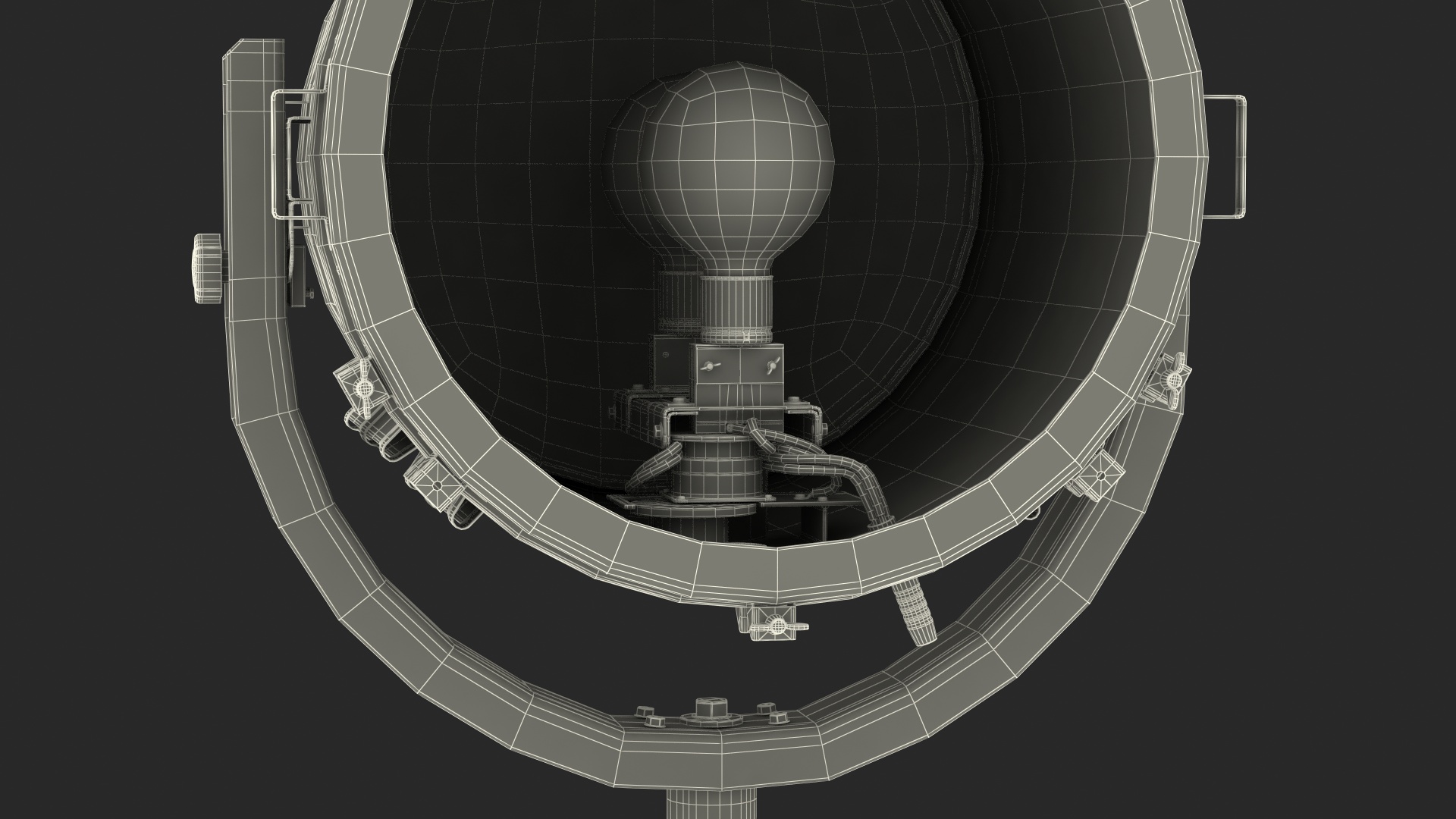 Salvaged Vintage Suez Canal Searchlight 3D model