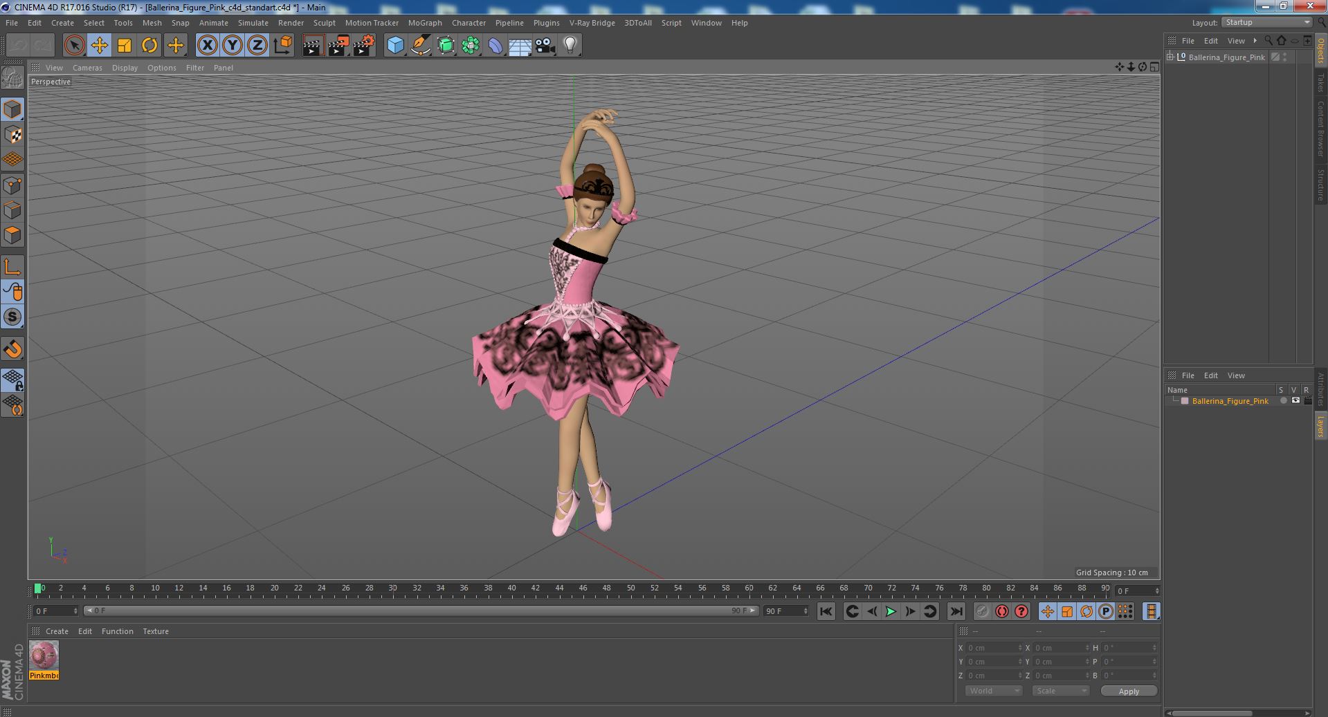 3D Ballerina Figure Pink