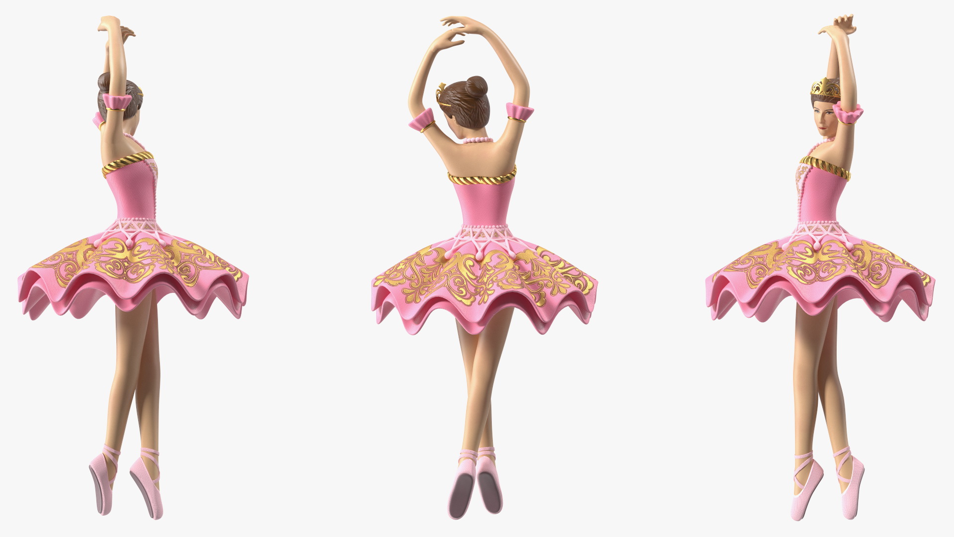 3D Ballerina Figure Pink
