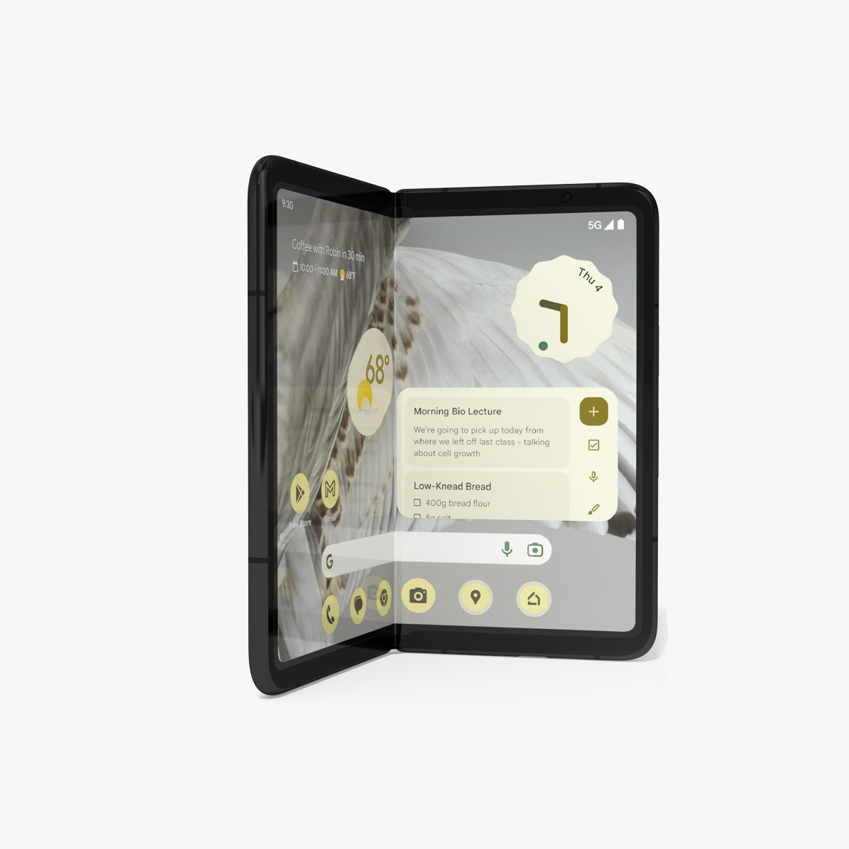 3D Google Pixel Fold Smartphone Obsidian Rigged for Maya model