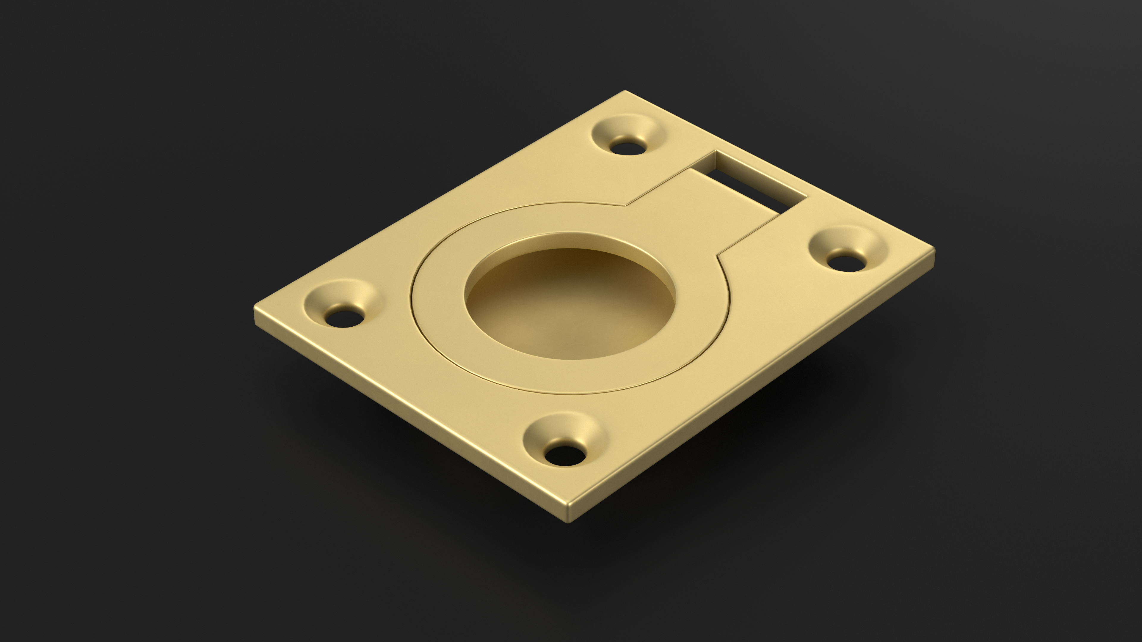 Kitchen Cabinet Handle Recessed Round Bronze 3D model