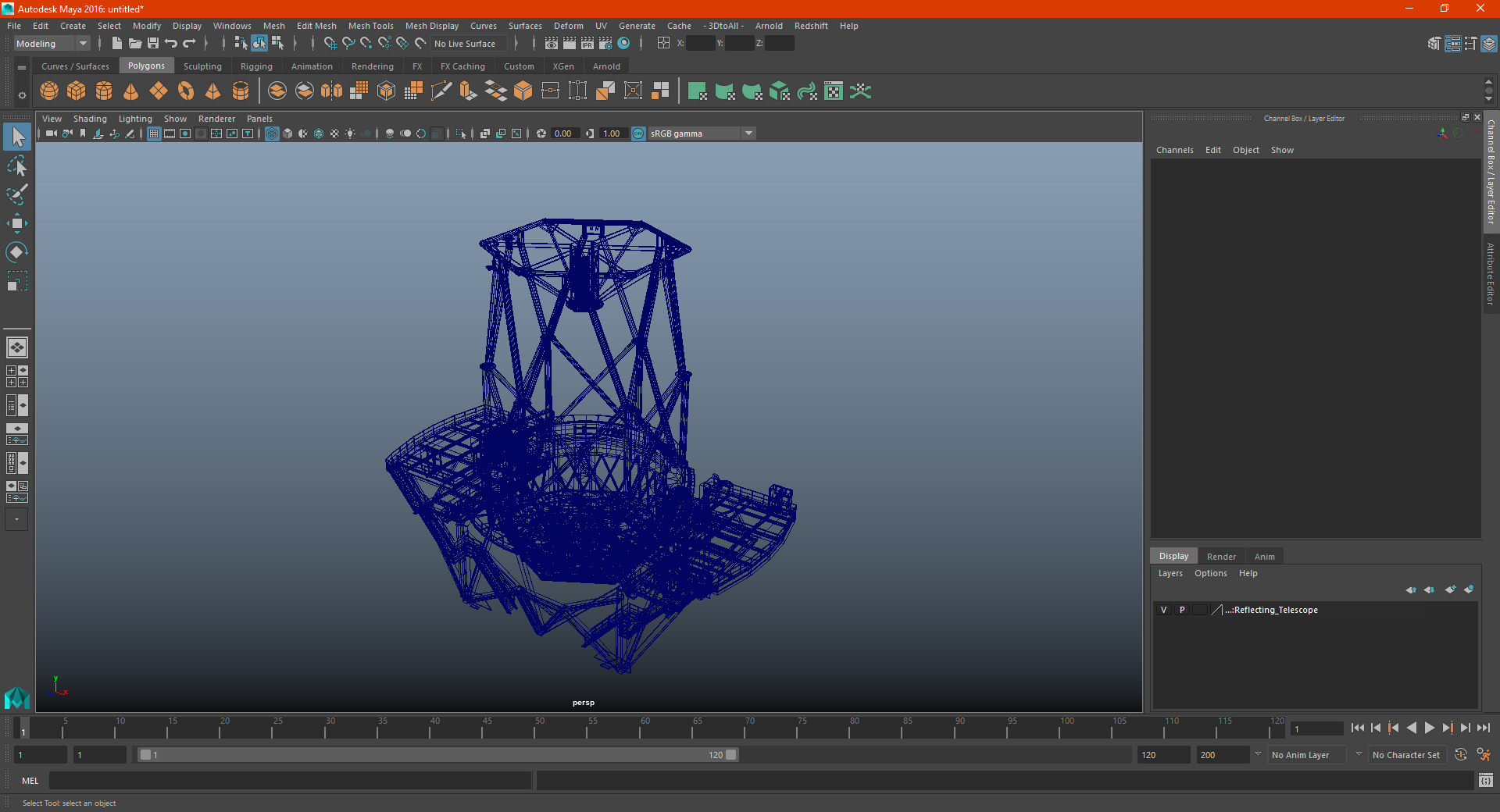 3D model Reflecting Telescope