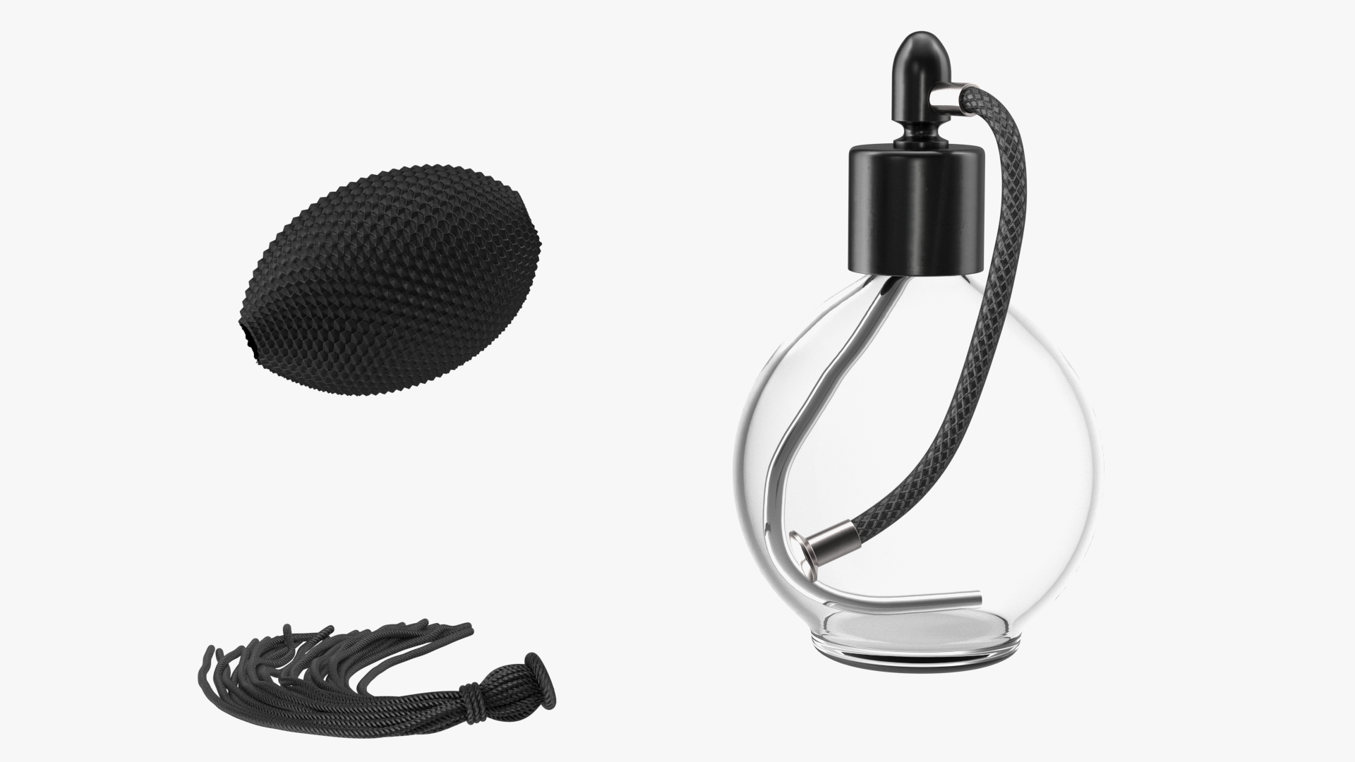 3D Empty Perfume Bottle Black Hose Pump