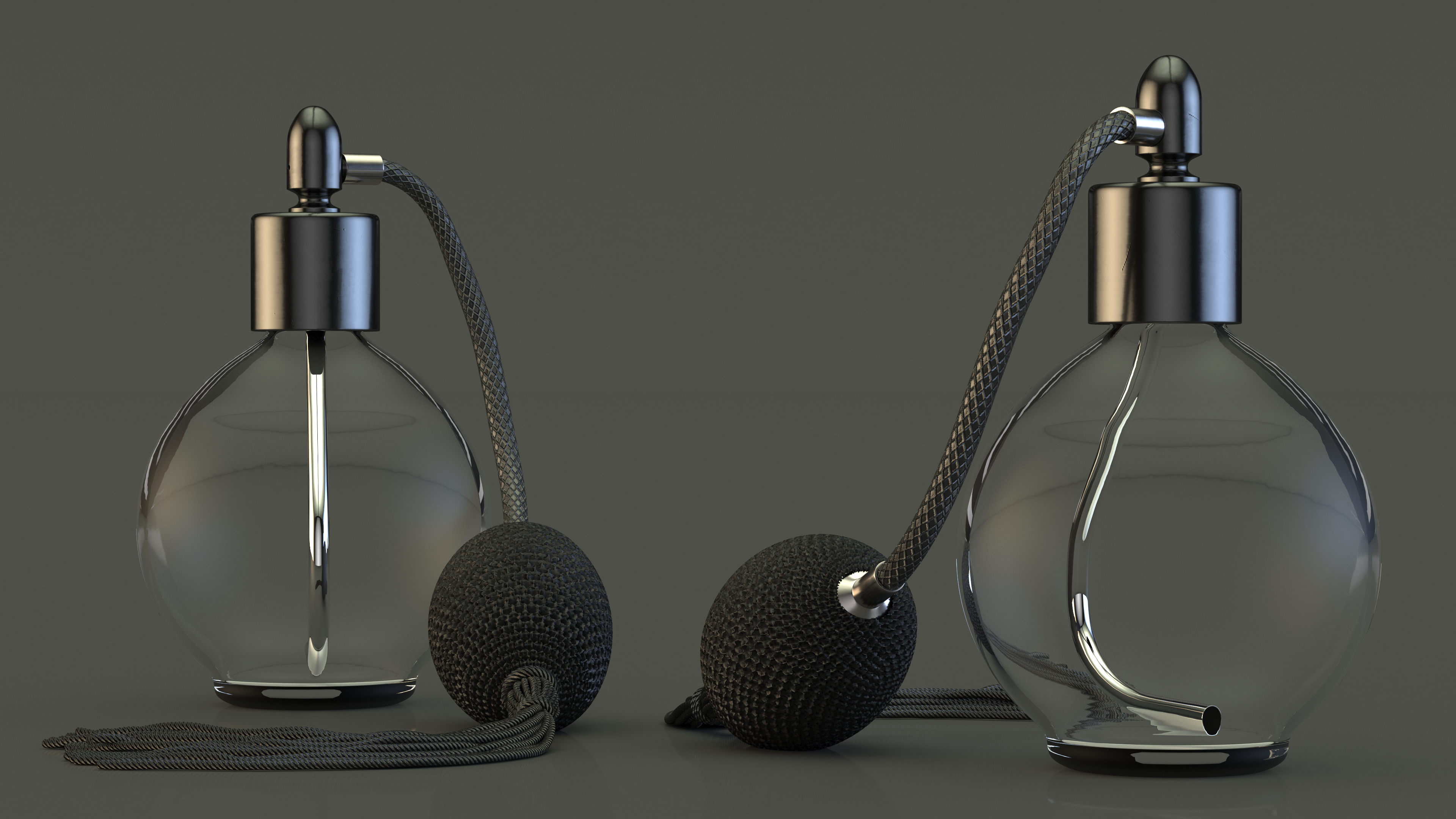 3D Empty Perfume Bottle Black Hose Pump