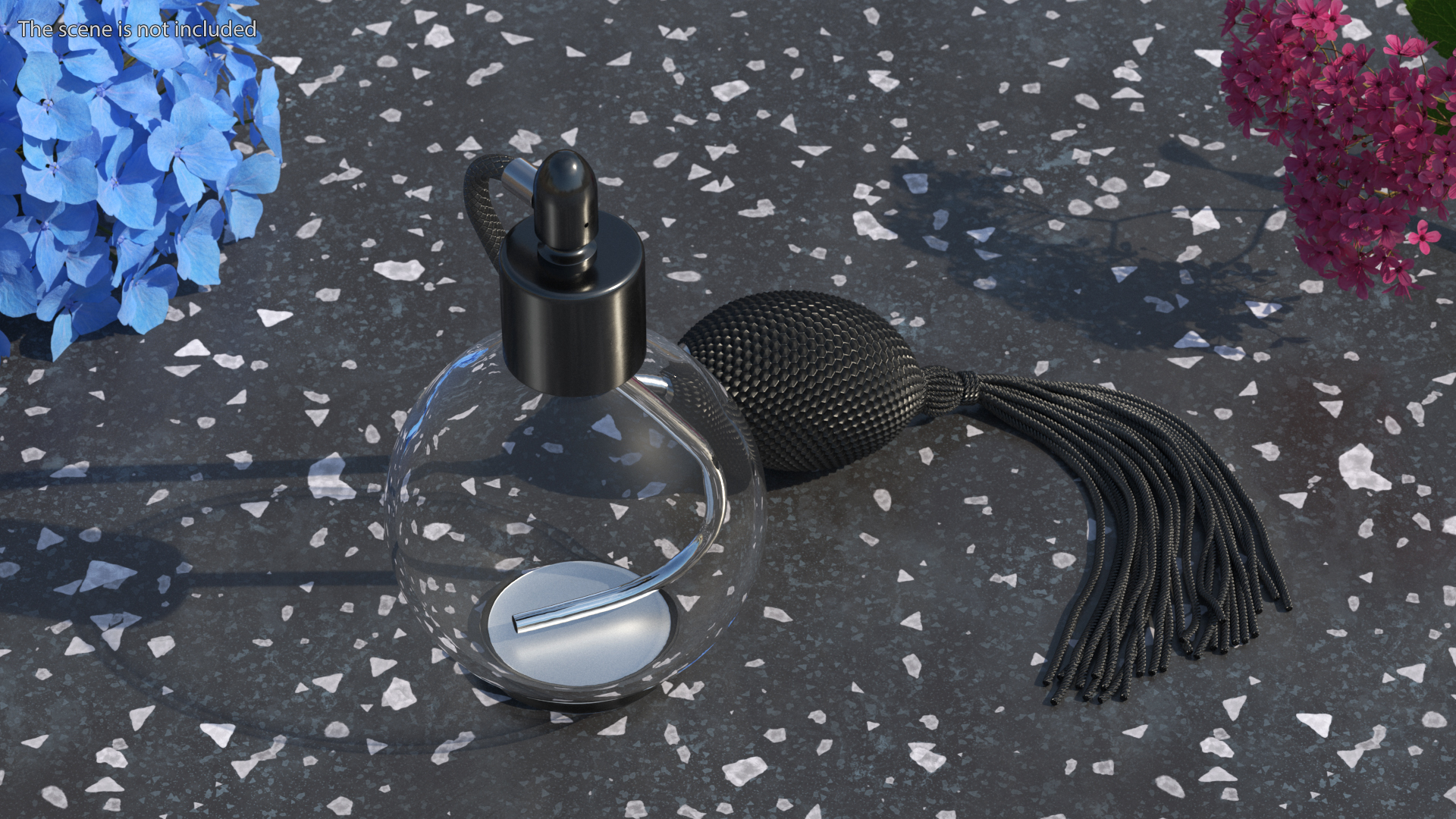 3D Empty Perfume Bottle Black Hose Pump