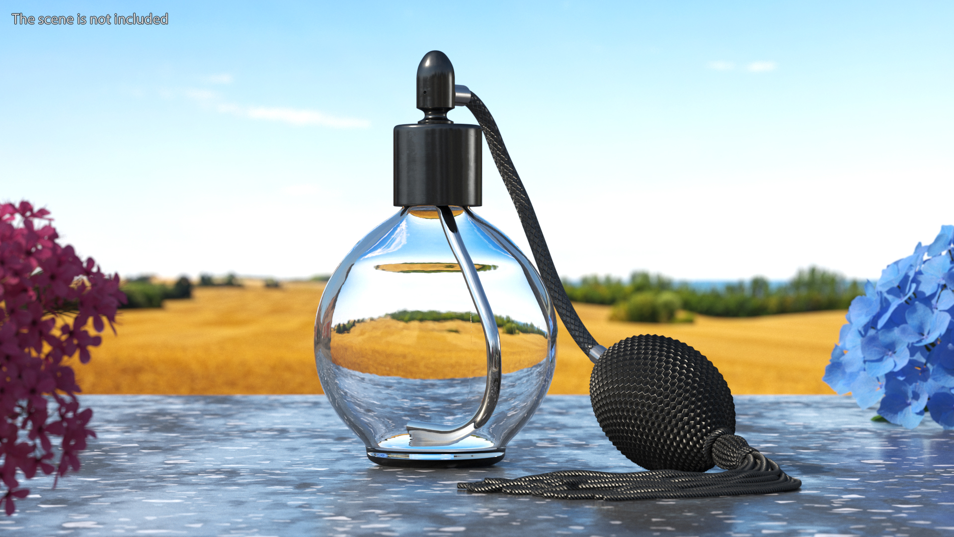 3D Empty Perfume Bottle Black Hose Pump