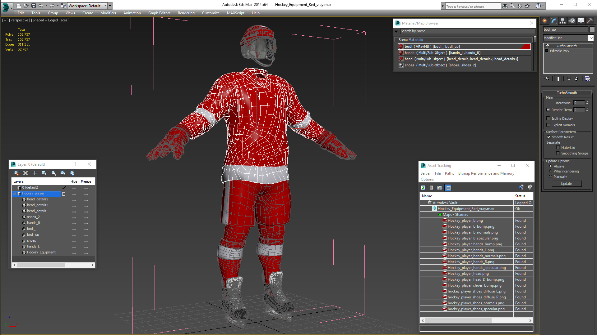 3D model Hockey Equipment Red