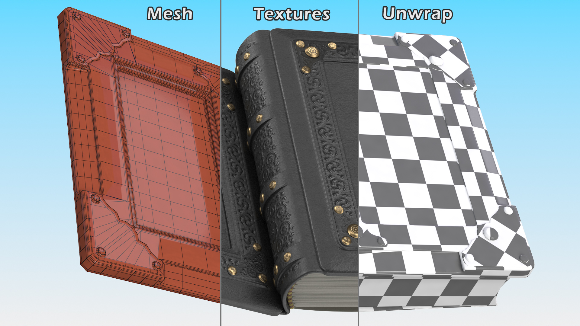 3D model Vintage Ornate Book Black