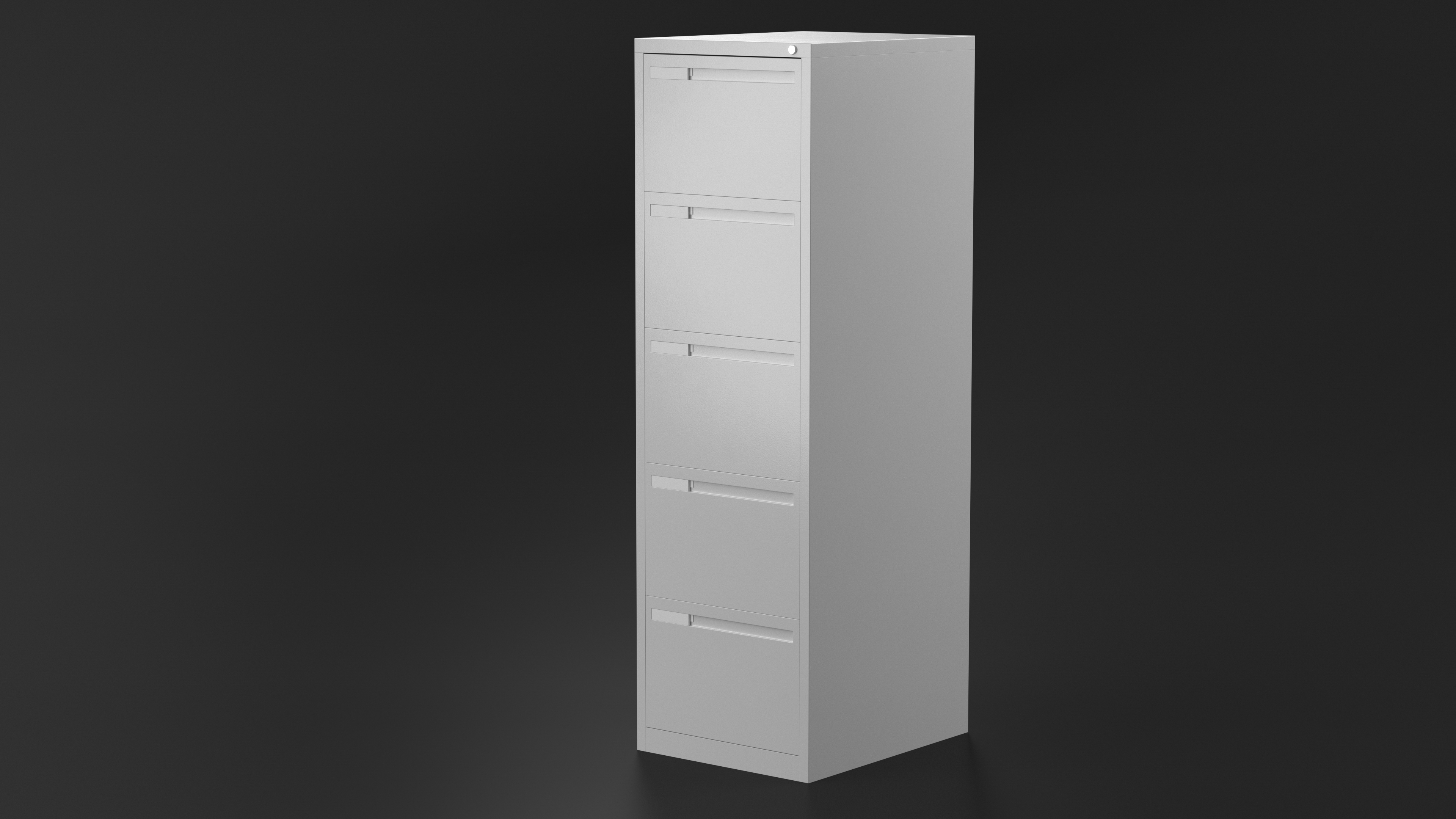 3D Filing Cabinet 5 Drawer Grey model