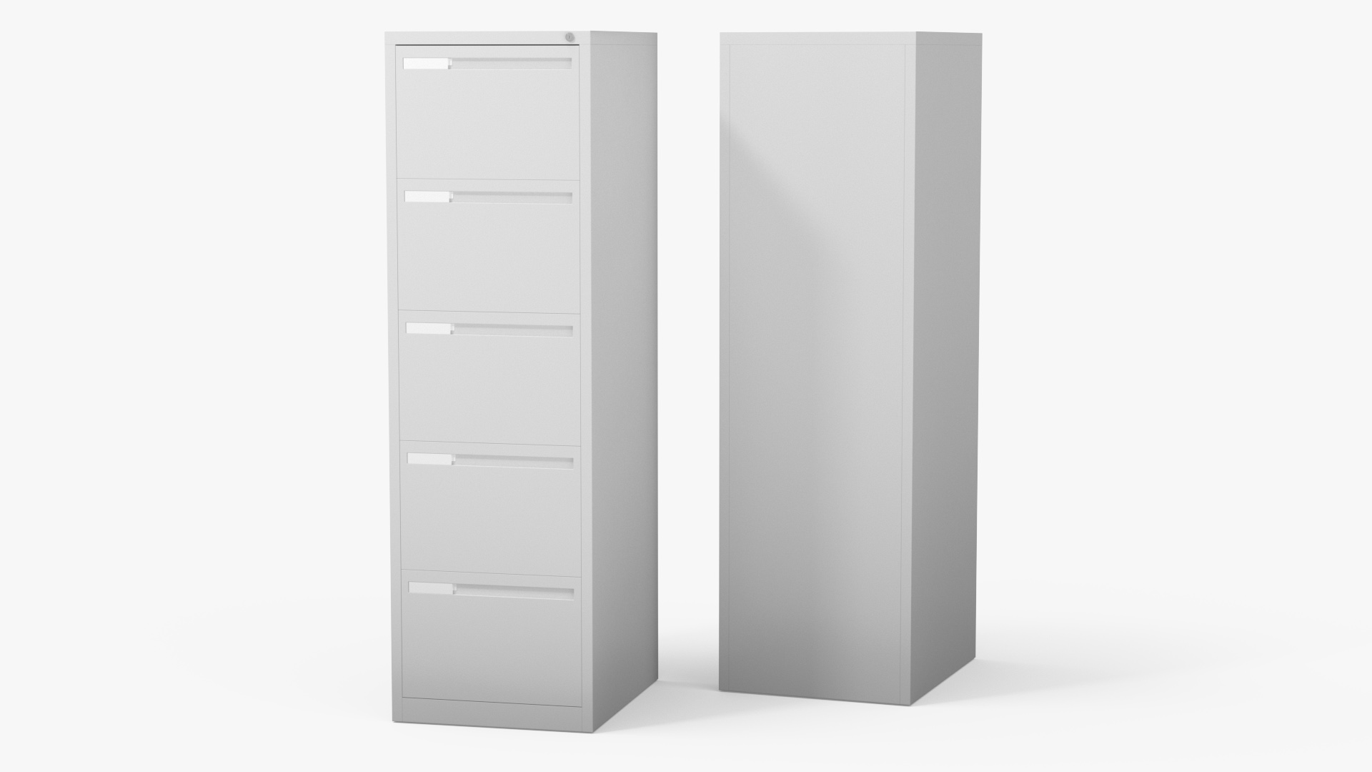 3D Filing Cabinet 5 Drawer Grey model