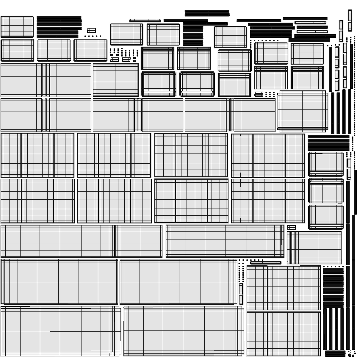 3D Filing Cabinet 5 Drawer Grey model