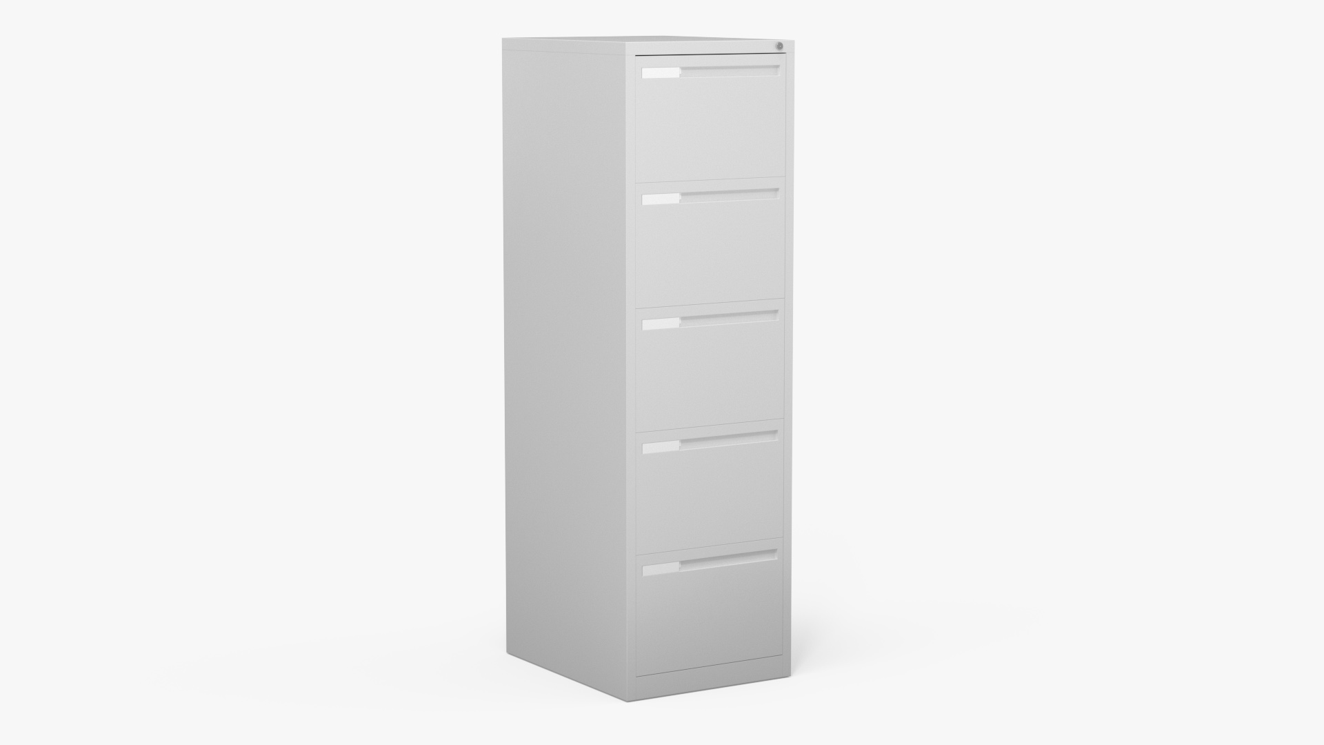 3D Filing Cabinet 5 Drawer Grey model