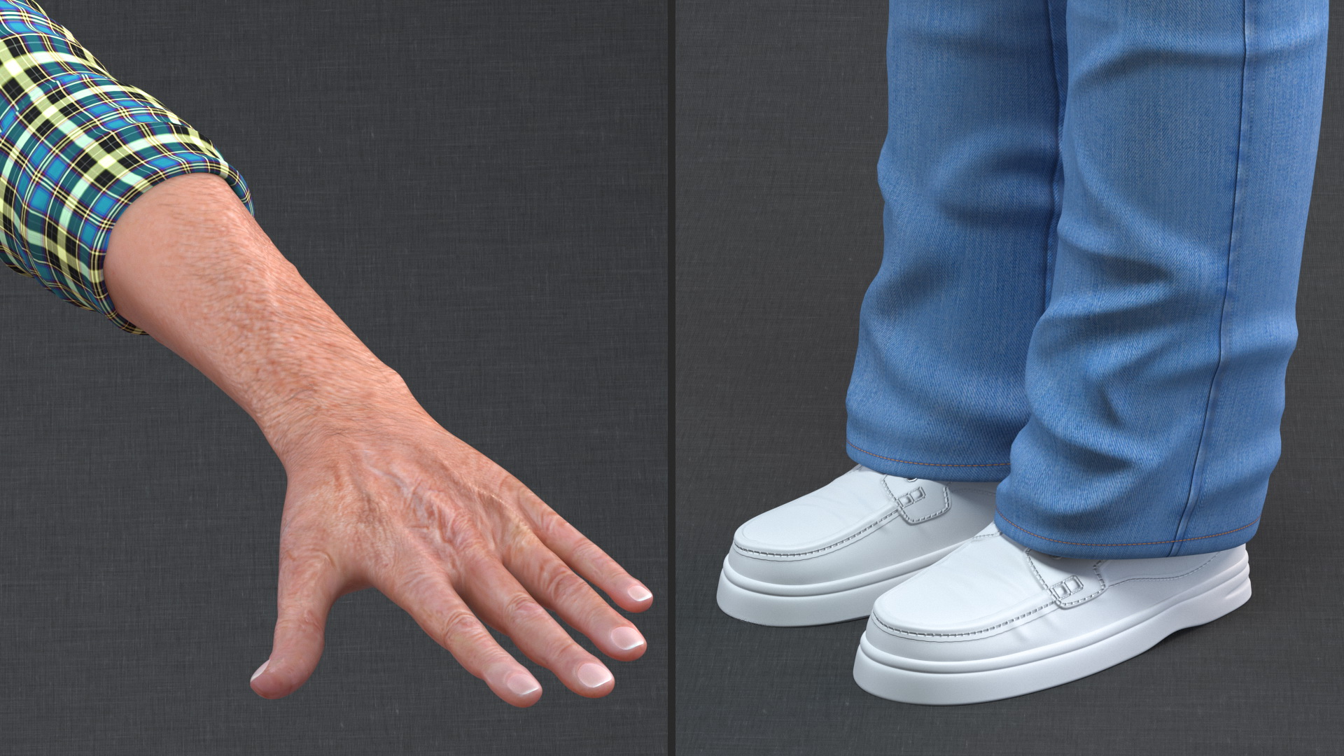 Elderly Man Homewear Rigged 3D
