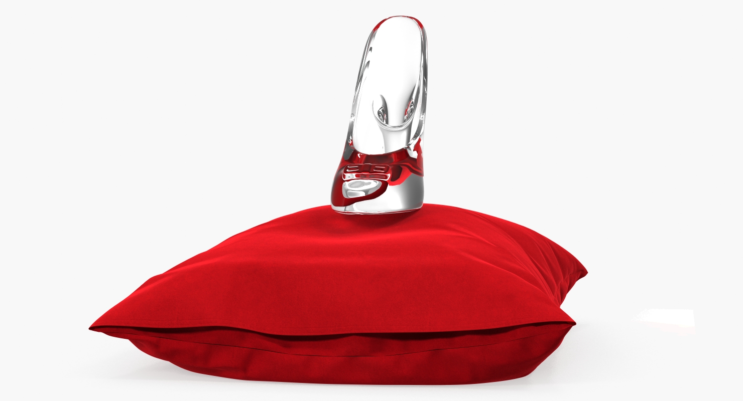 3D model Glass Slipper on Velvet Pillow