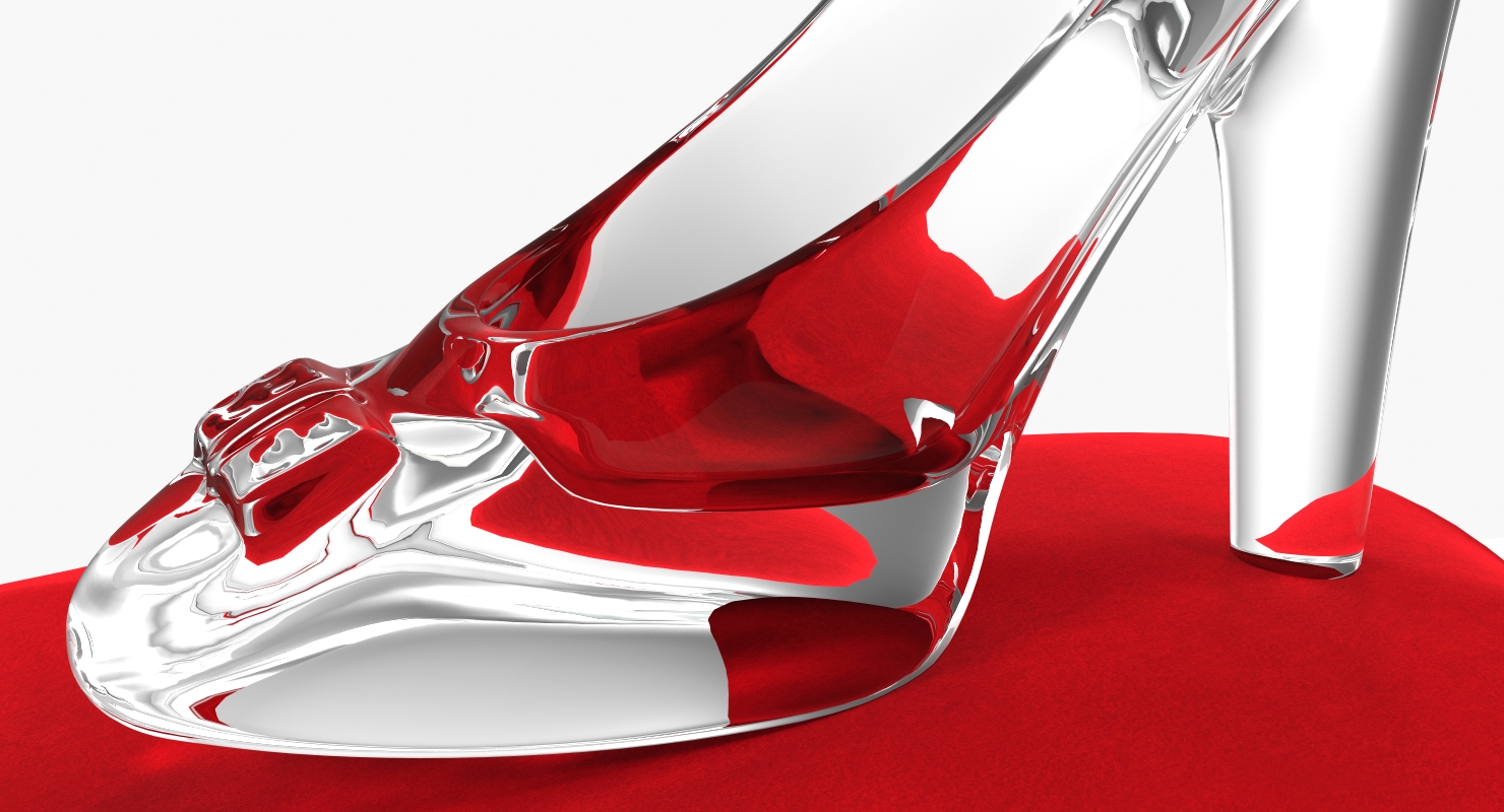 3D model Glass Slipper on Velvet Pillow