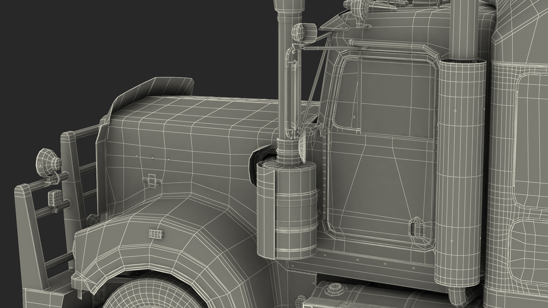 3D Vintage Semi Truck with Tank Trailer