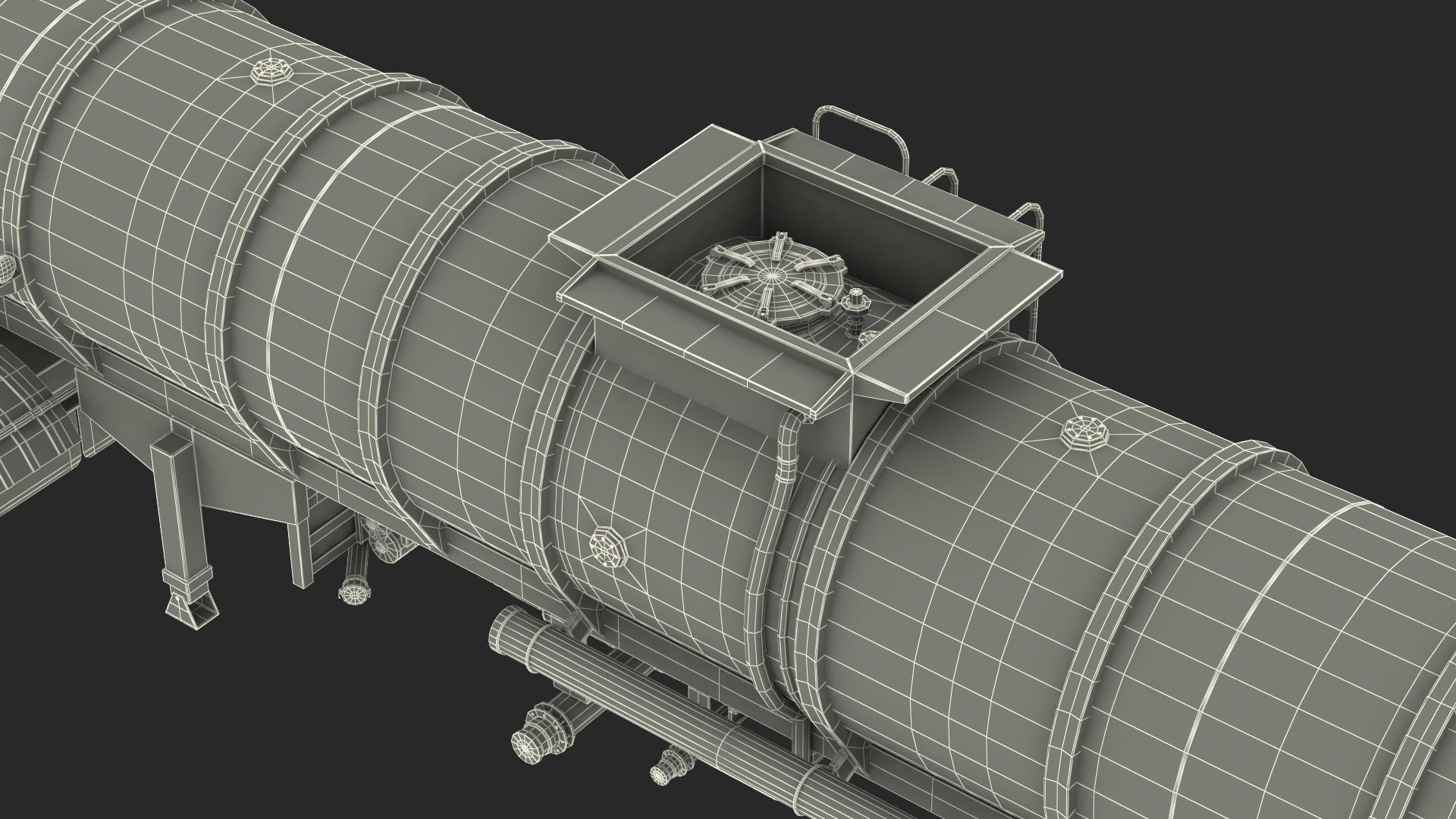 3D Vintage Semi Truck with Tank Trailer