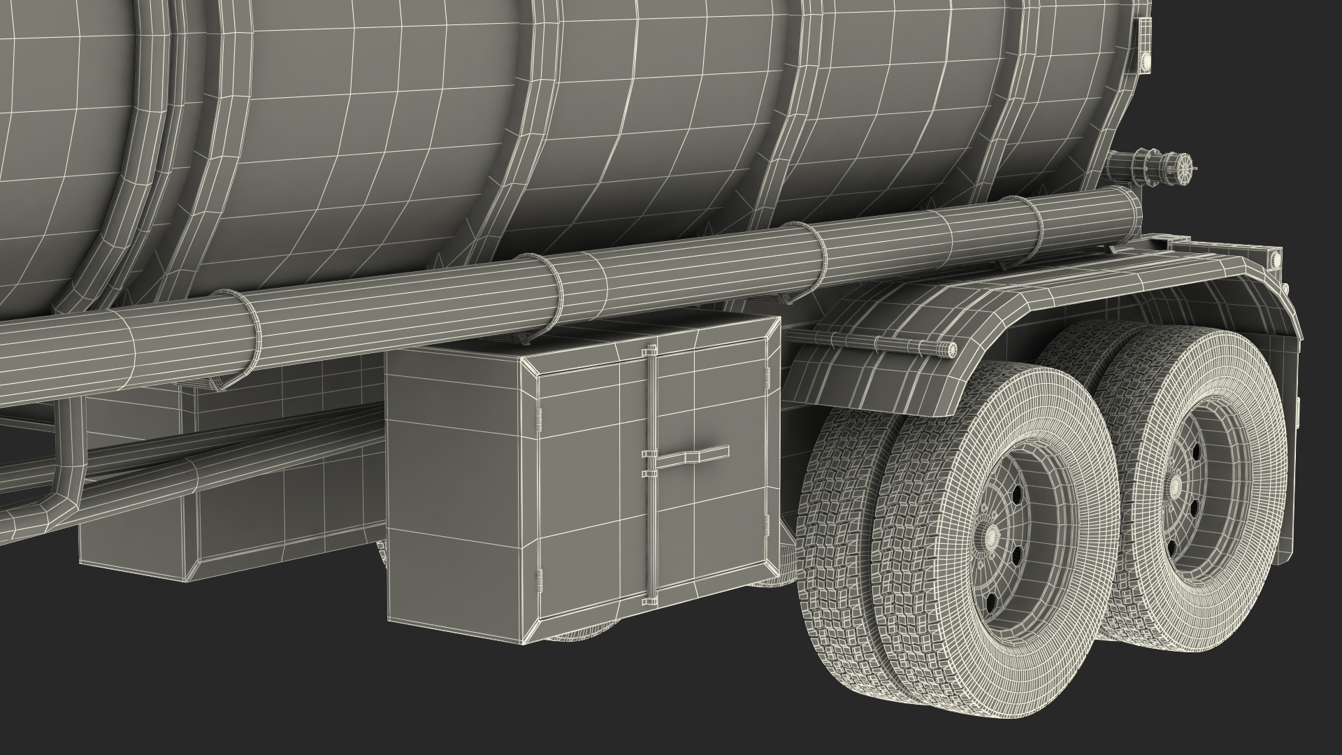 3D Vintage Semi Truck with Tank Trailer