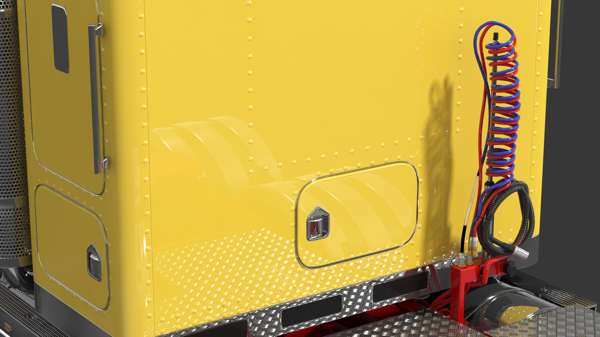 3D Vintage Semi Truck with Tank Trailer