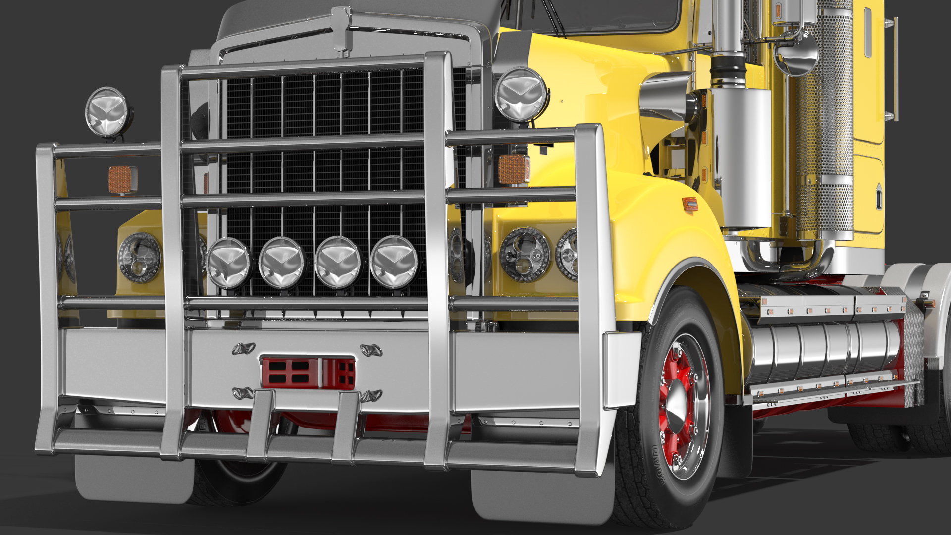3D Vintage Semi Truck with Tank Trailer