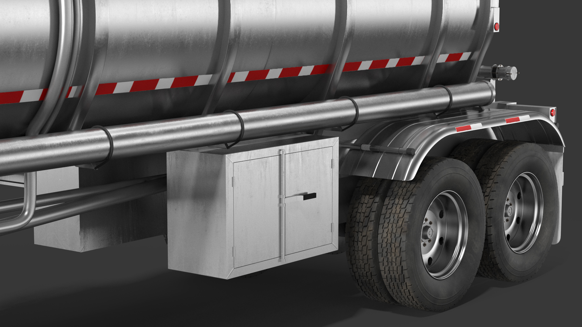 3D Vintage Semi Truck with Tank Trailer