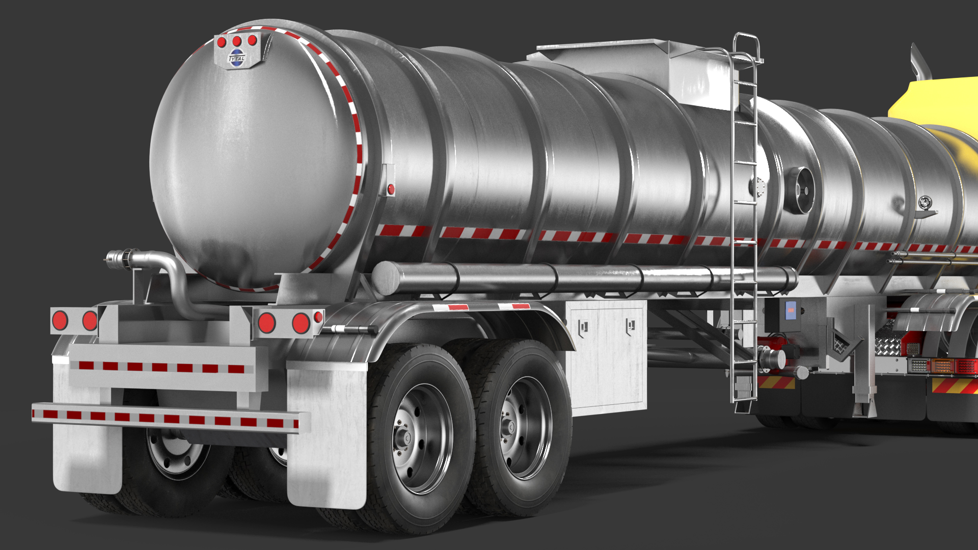 3D Vintage Semi Truck with Tank Trailer