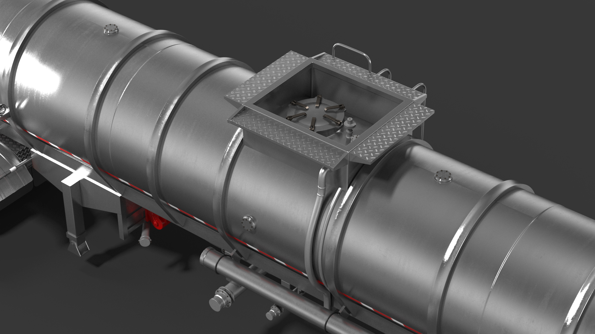 3D Vintage Semi Truck with Tank Trailer