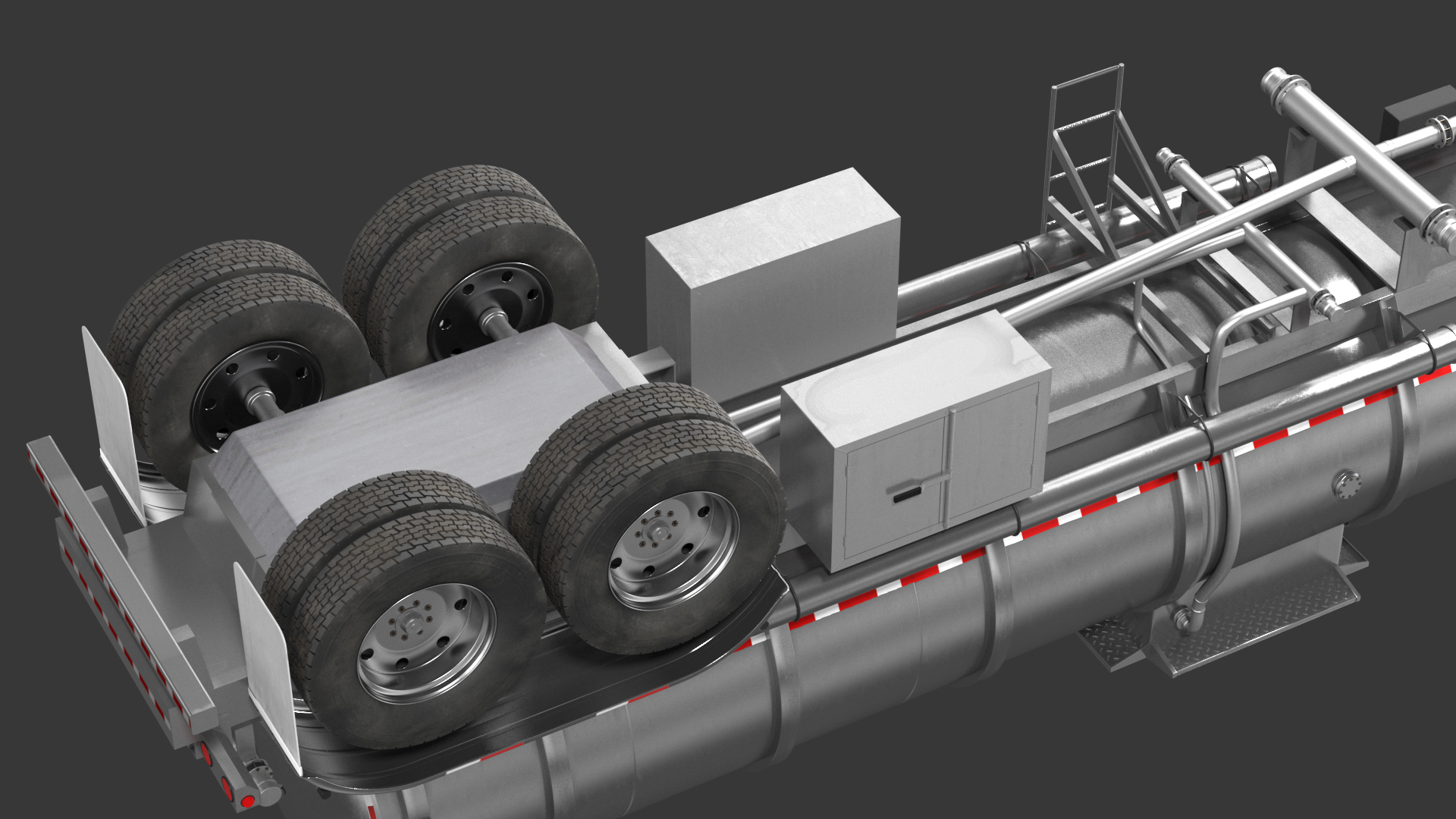 3D Vintage Semi Truck with Tank Trailer