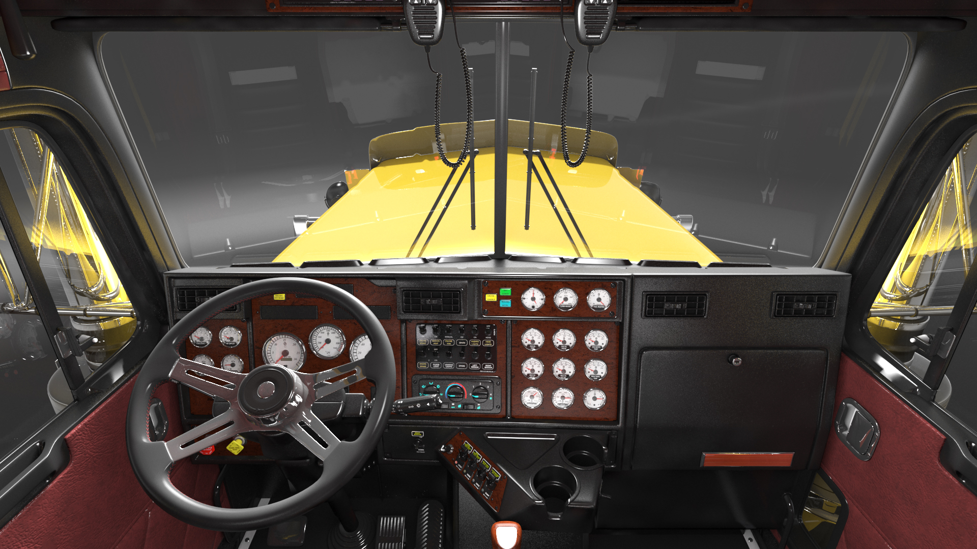 3D Vintage Semi Truck with Tank Trailer