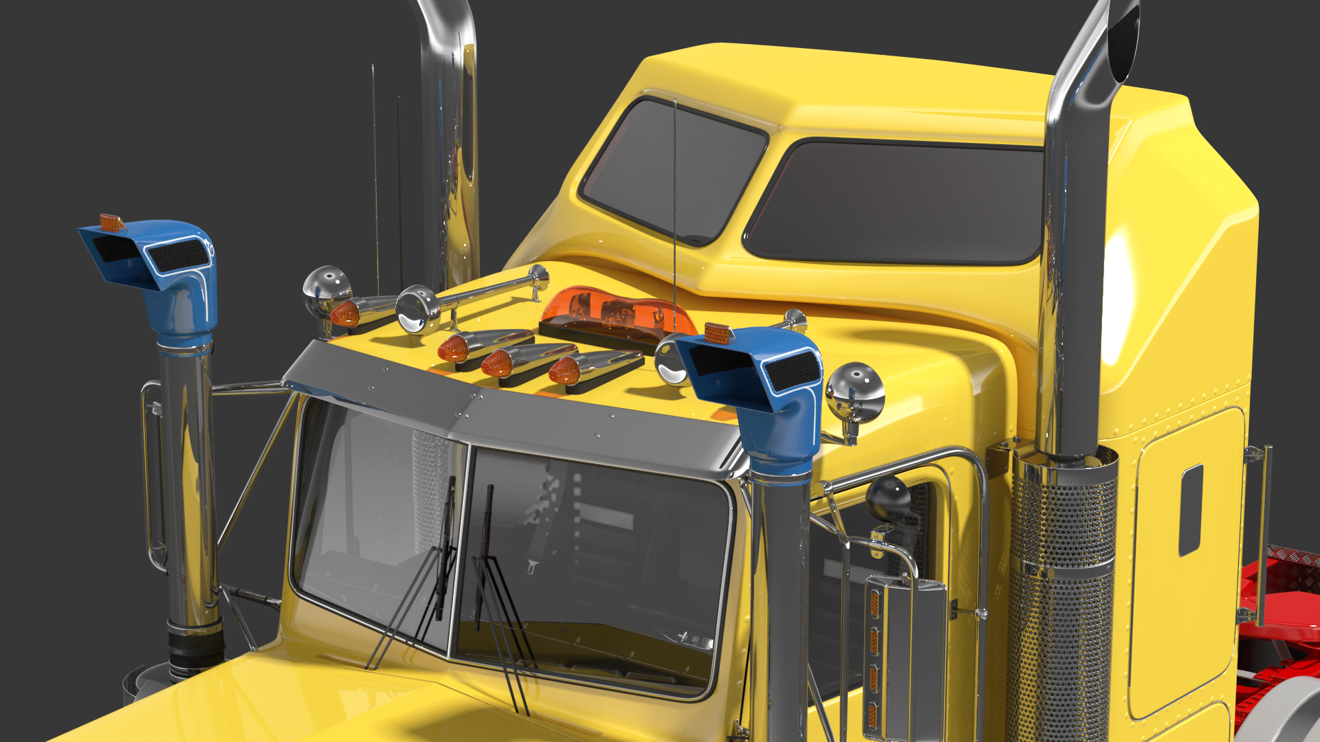 3D Vintage Semi Truck with Tank Trailer