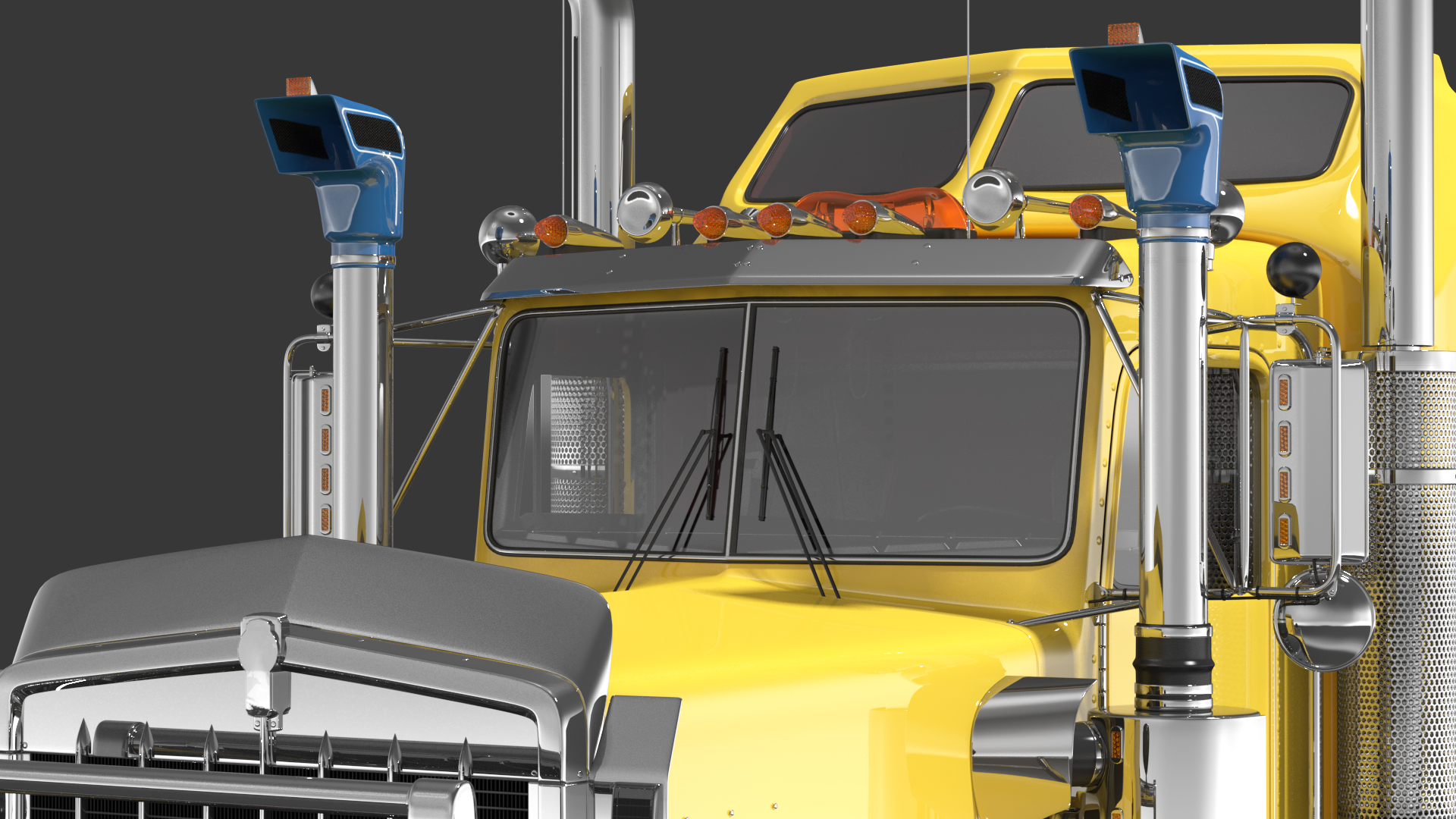 3D Vintage Semi Truck with Tank Trailer