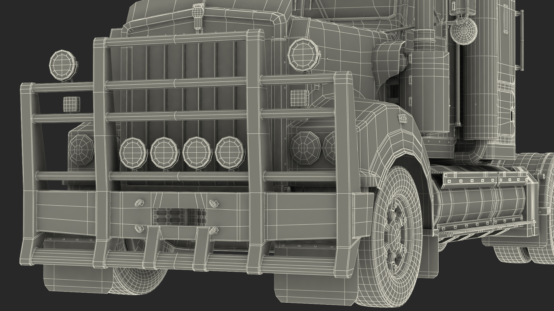3D Vintage Semi Truck with Tank Trailer