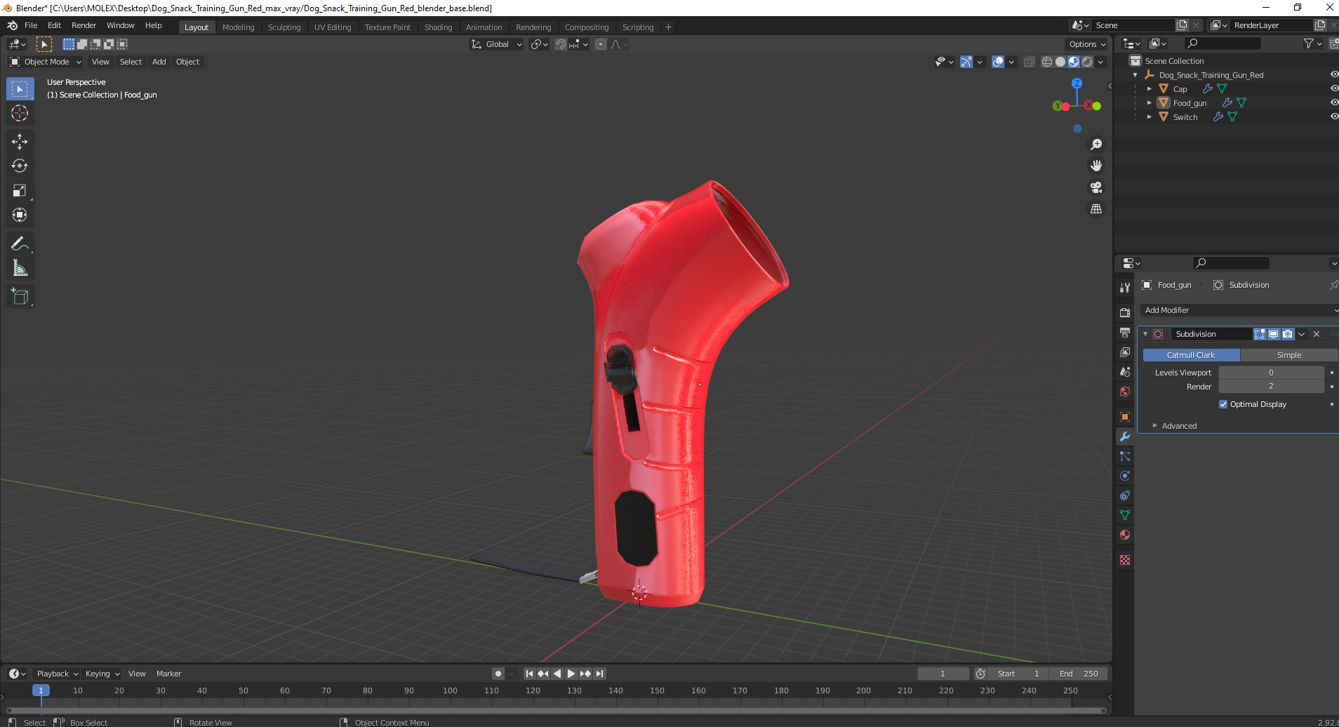 3D Dog Snack Training Gun Red