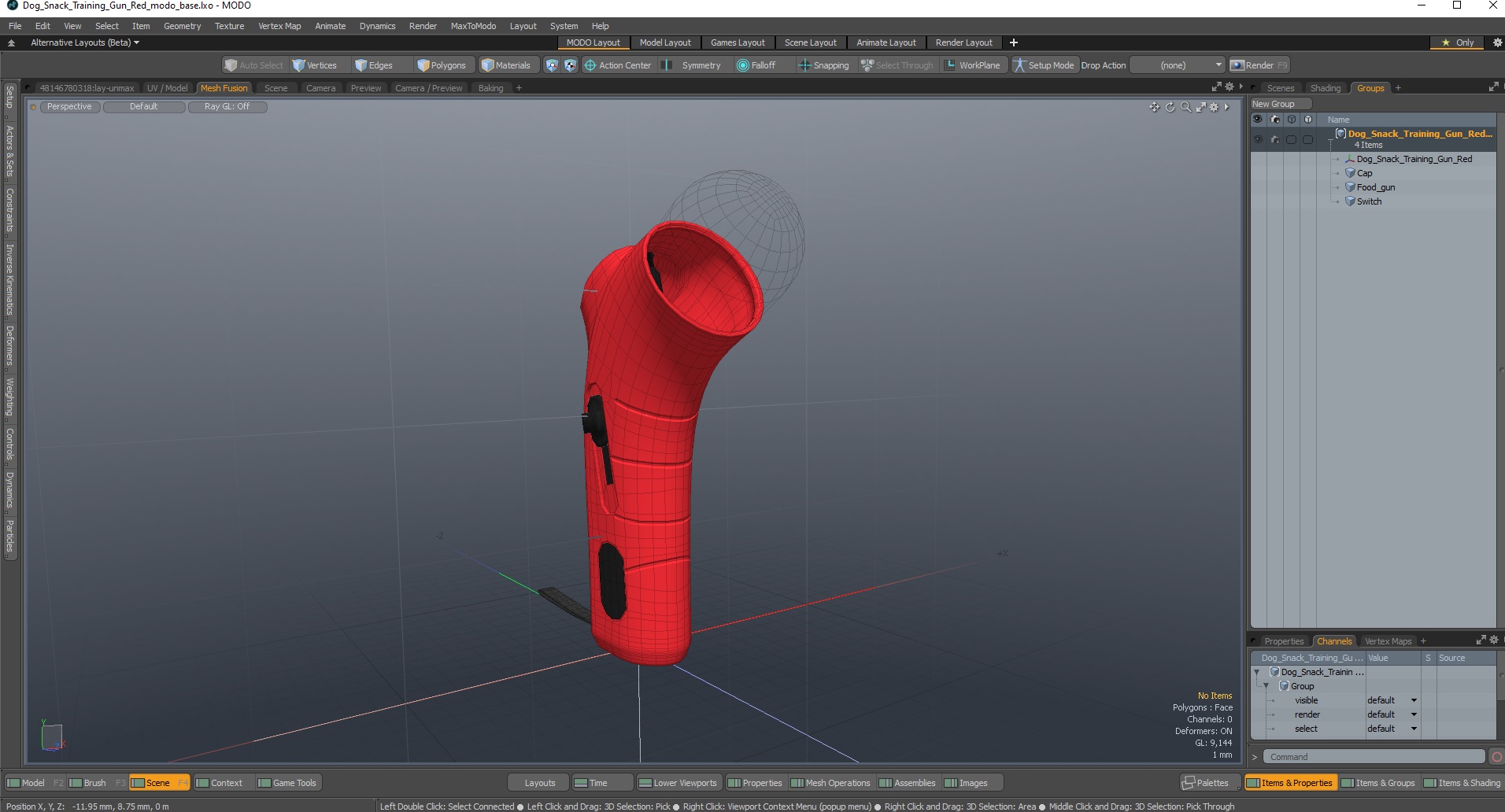 3D Dog Snack Training Gun Red